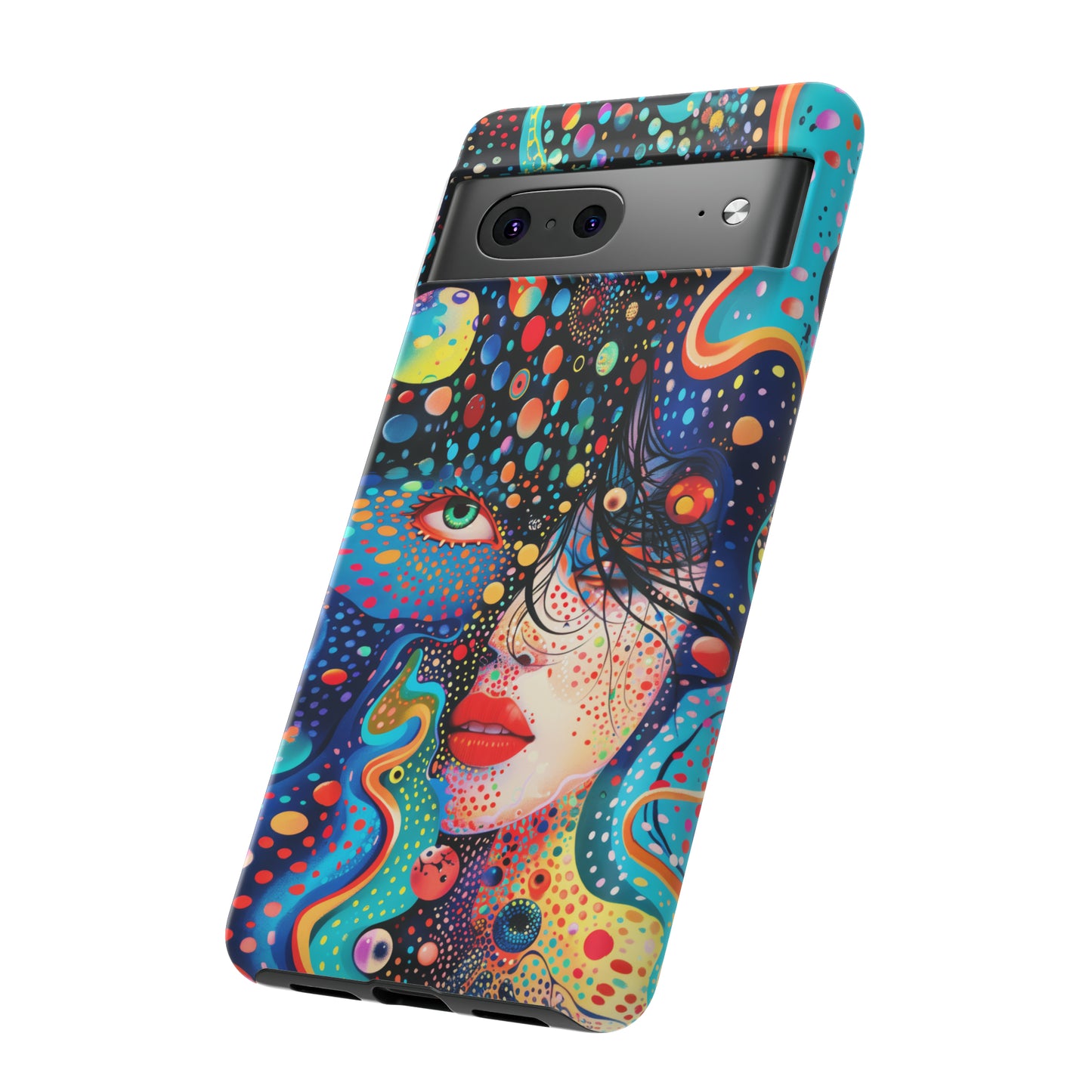 Phone Case, dream in color, Artistic design, Tough Case, Colorful whimsical flower design, iPhone 15, 14, 13, 12, 11, Samsung, Pixel