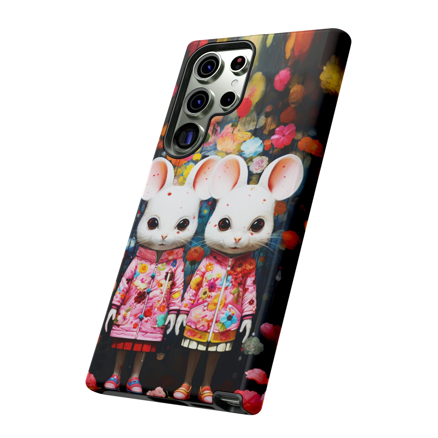 Two mice and flowers Tough Cases