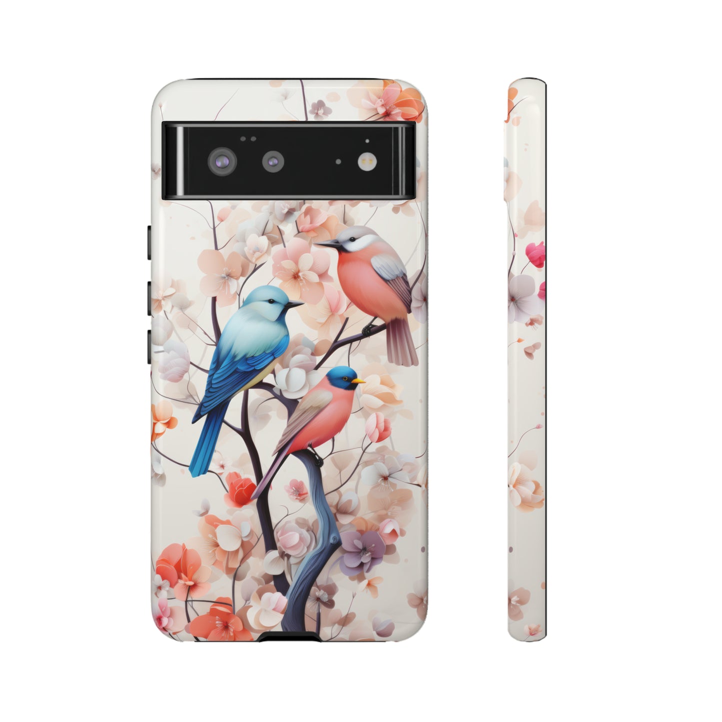 Three birds on a branch water color Tough Cases