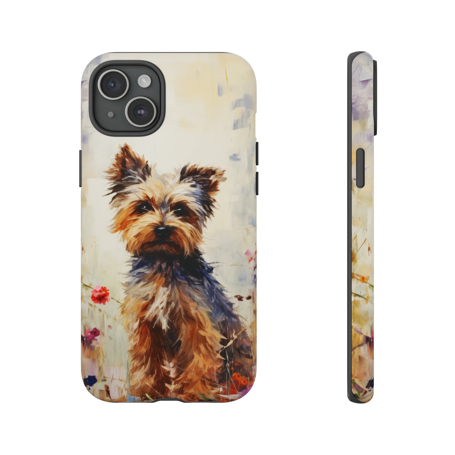 Yorkie in flowers Tough Cases