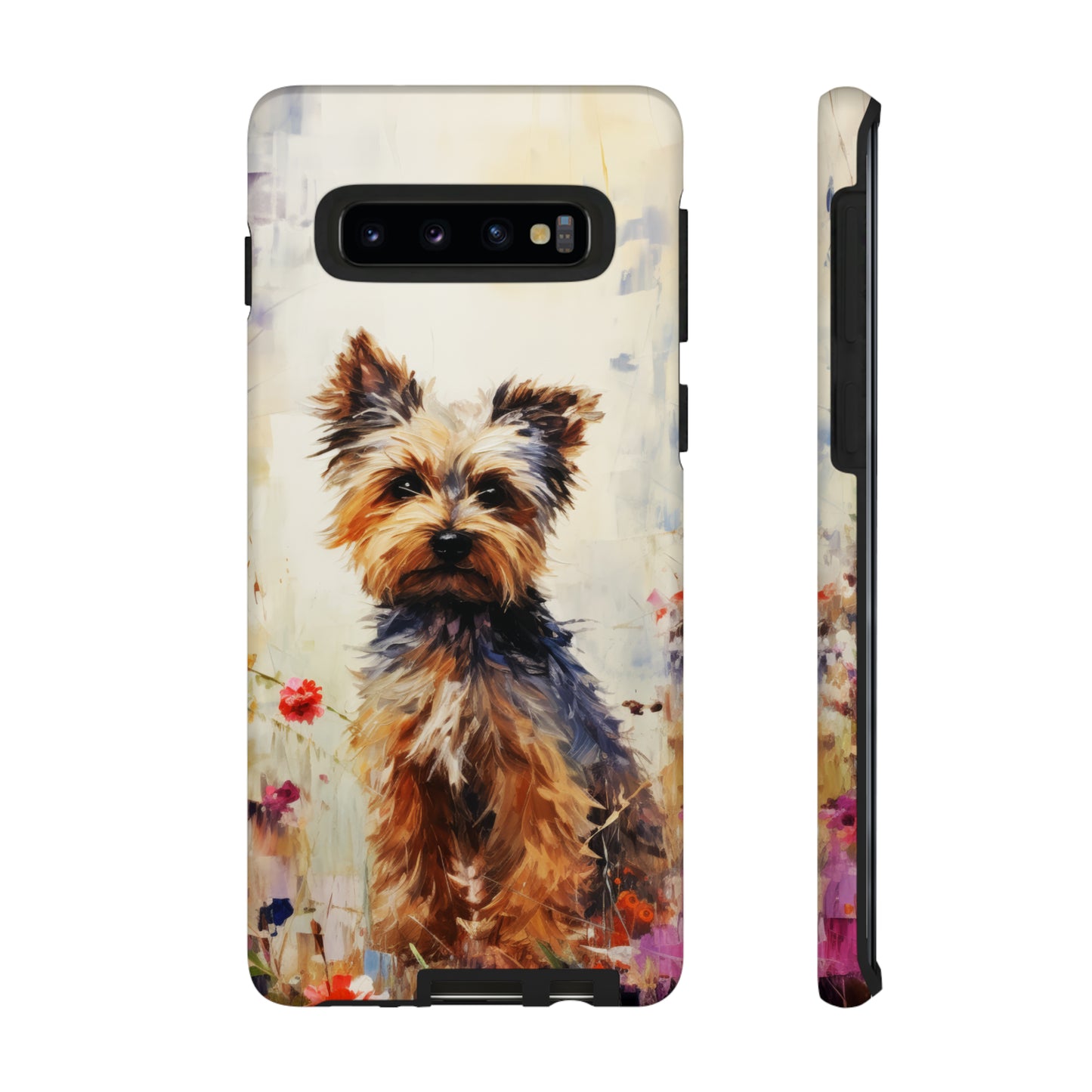 Yorkie in flowers Tough Cases