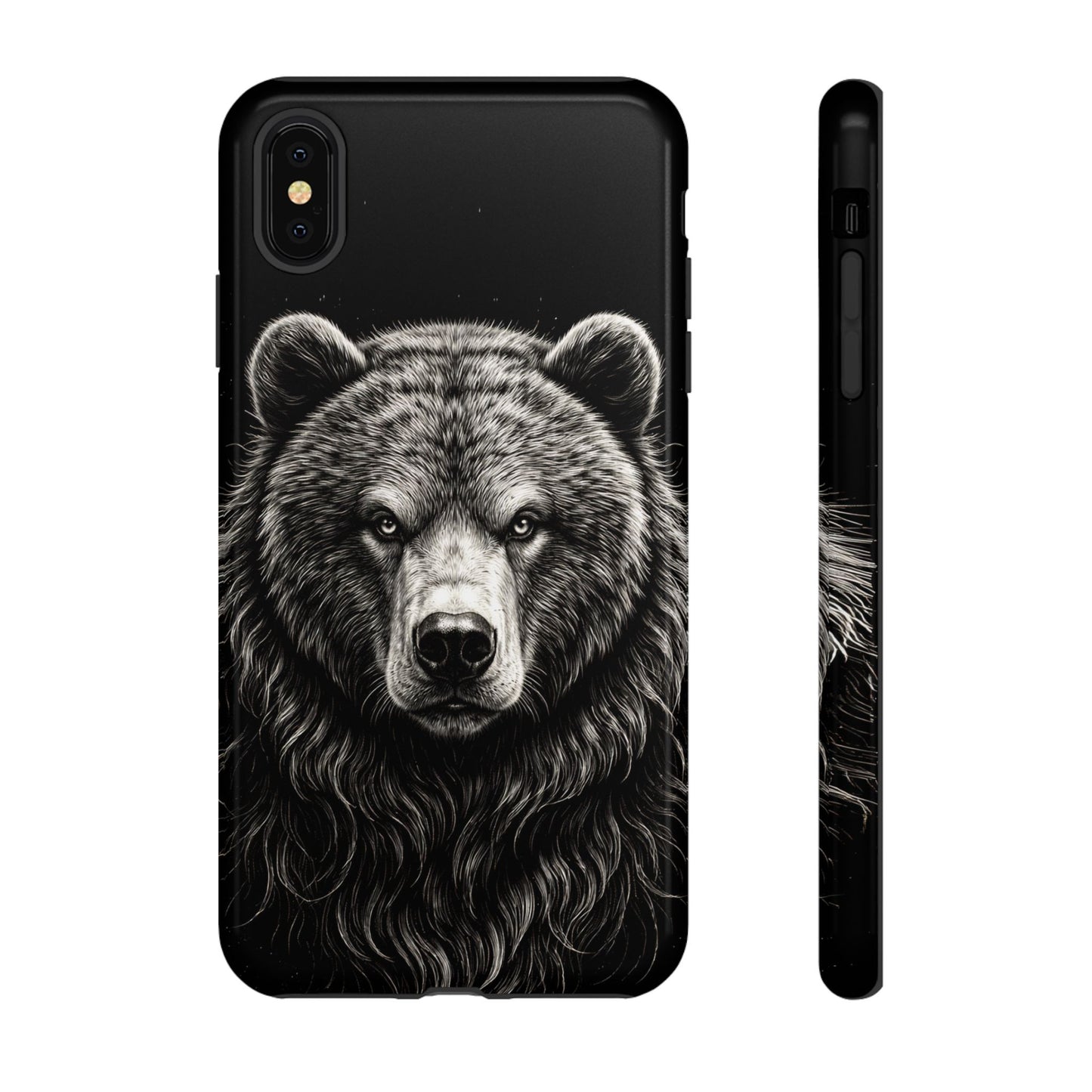 Sketch of a Bear Face Tough Phone Case – Rugged Wild Bear Phone Cover