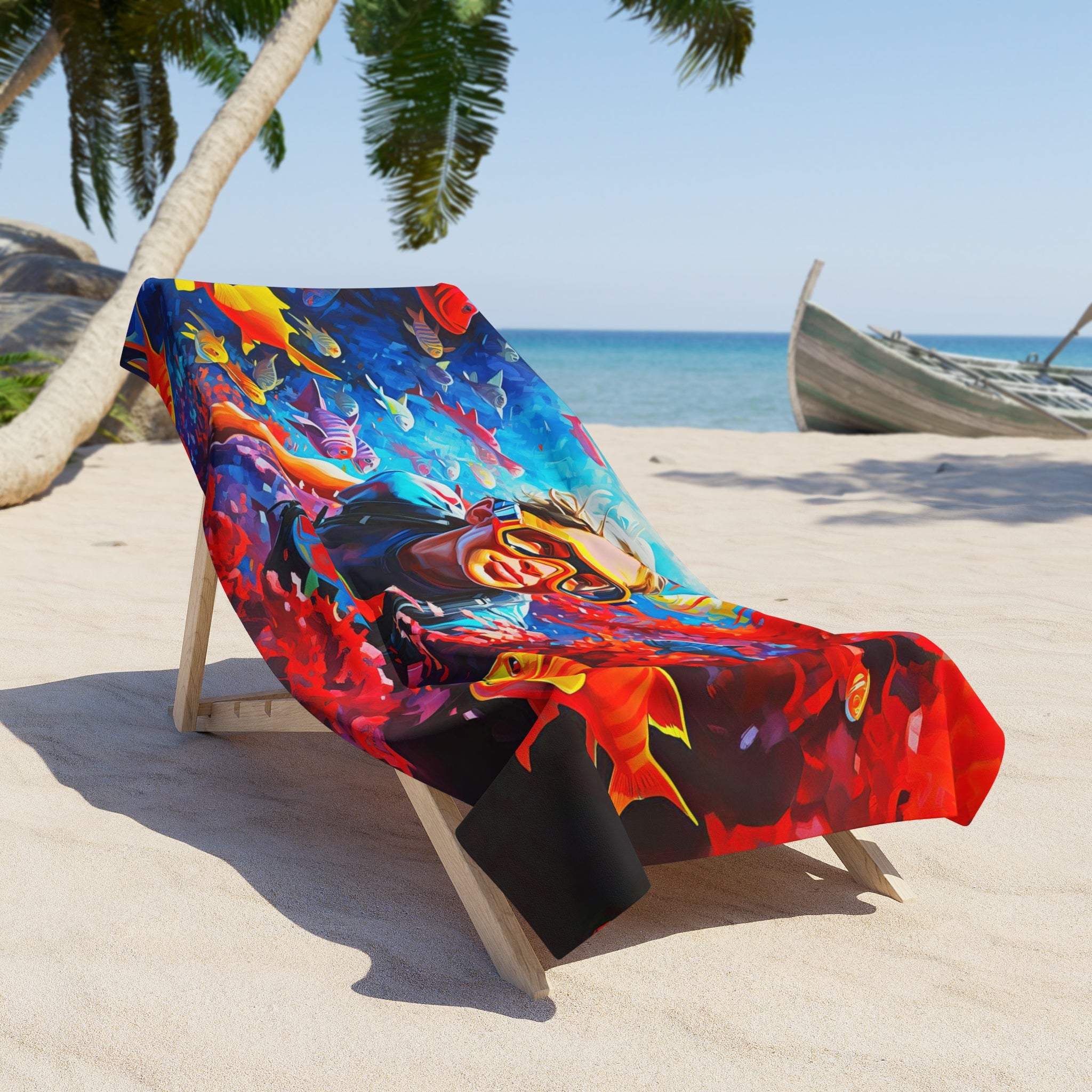 Red Coral Cove Beach Towel
