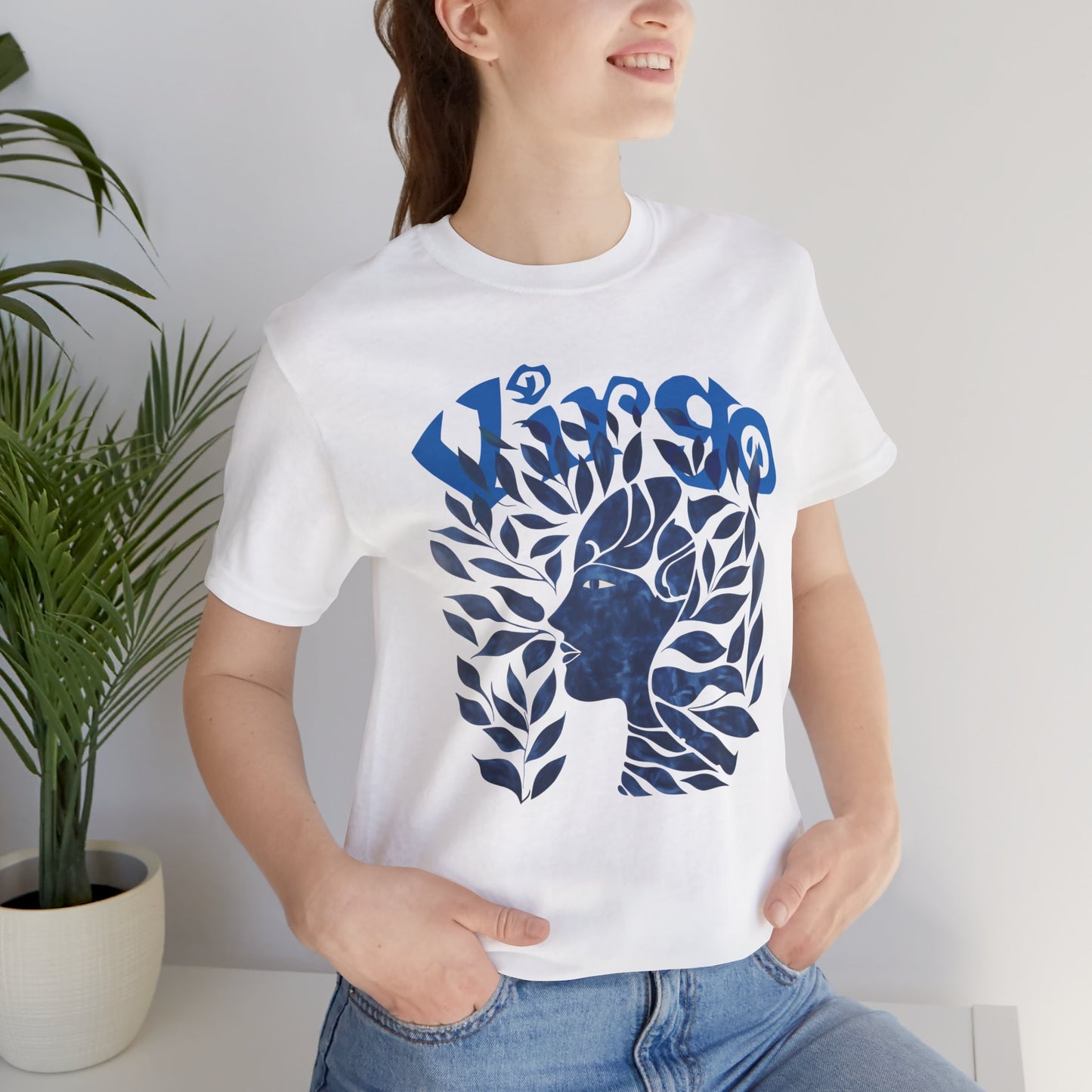 Virgo blue graphic Unisex Jersey Short Sleeve Tee