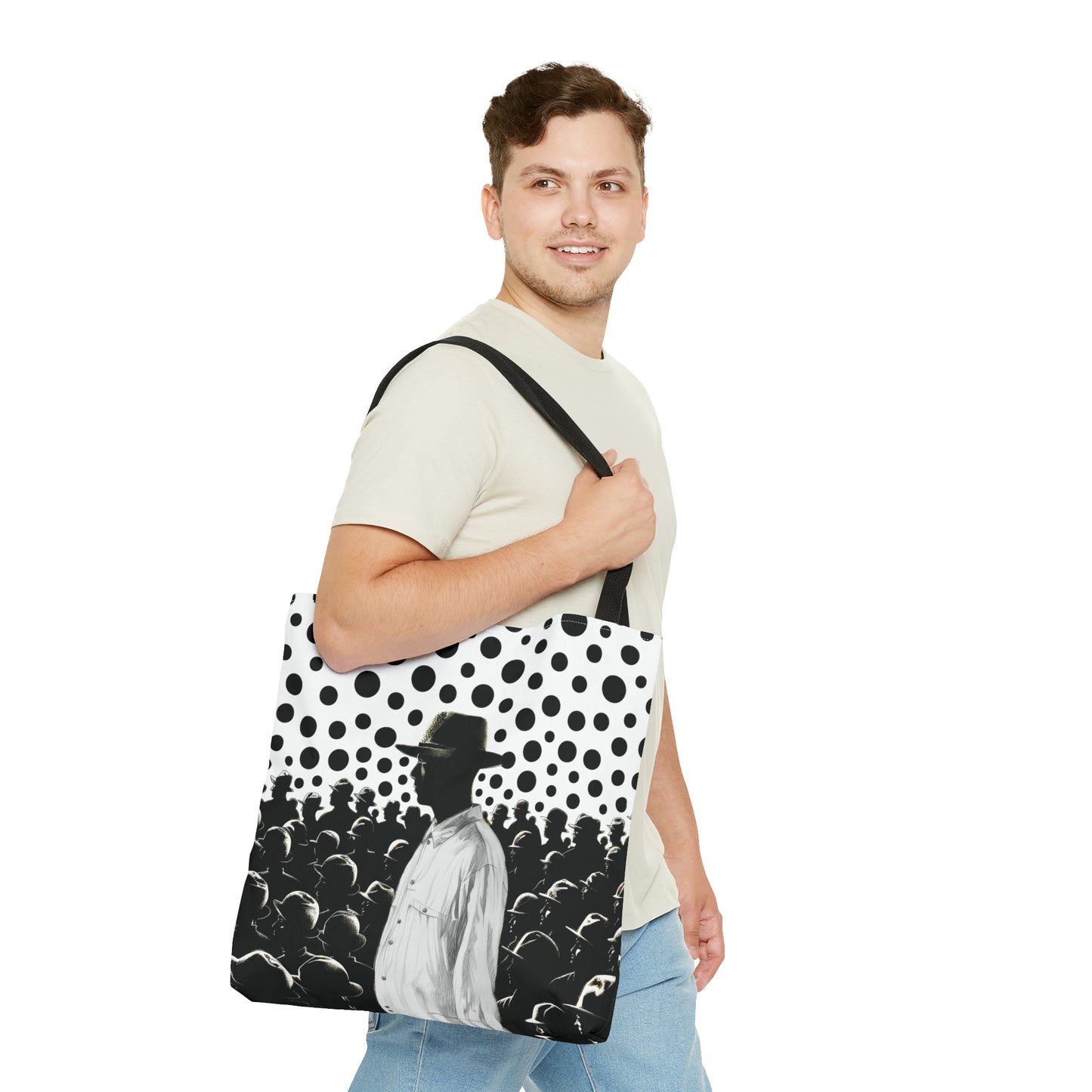 Stand up stand out black & white print Tote Bag in 3 sizes