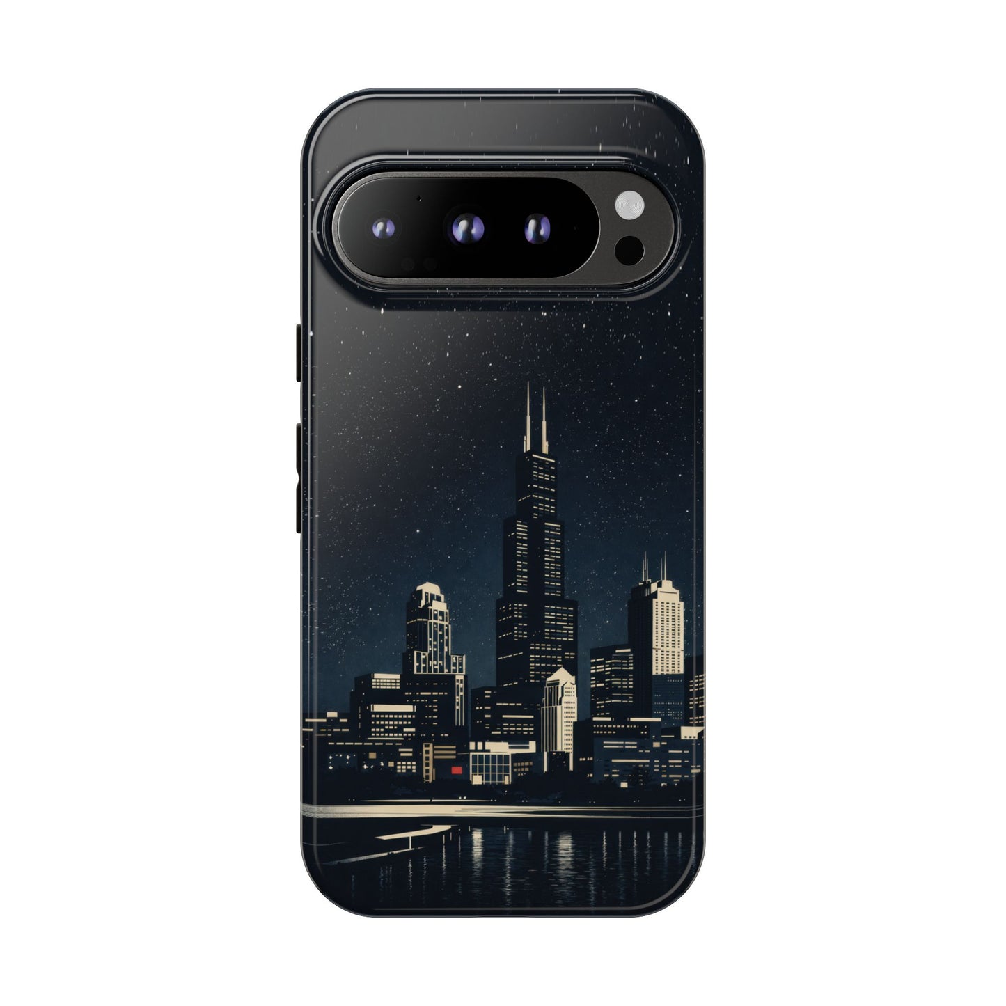 Chicago City Skyline Tough Phone Case – Nighttime Chicago Skyscraper Design
