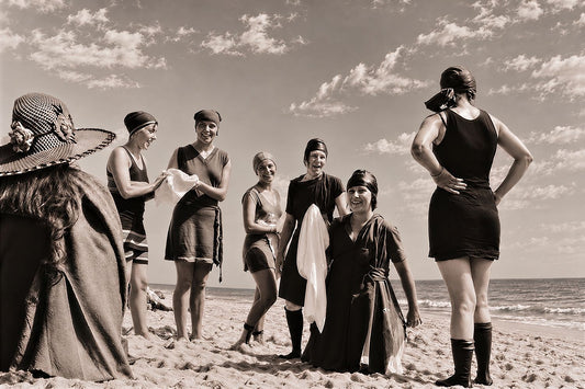 Sepia beach scene 
