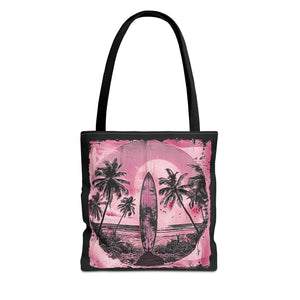 Pink Vintage surfboard Tote Bag (AOP)