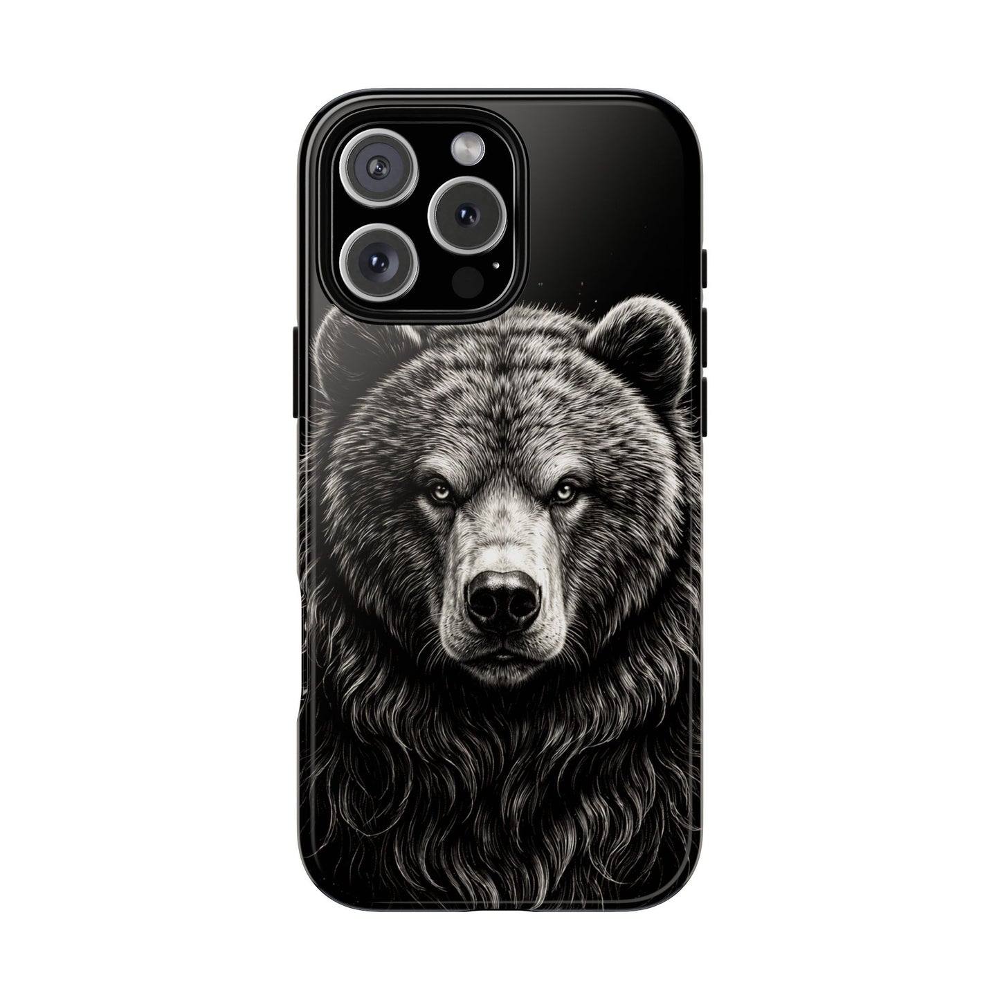 Sketch of a Bear Face Tough Phone Case – Rugged Wild Bear Phone Cover