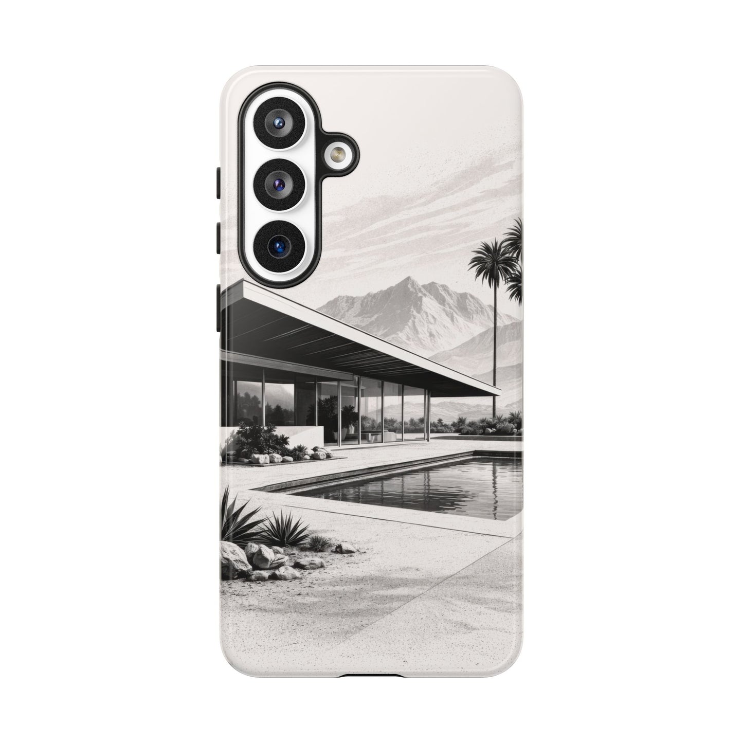 Mid-Century Palm Springs Phone Case – Retro Modern Desert House Design