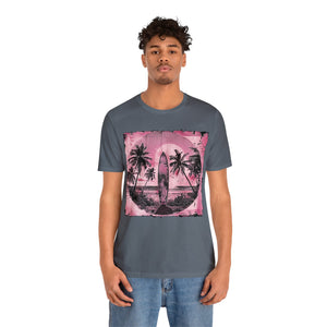 Pink vintage surfboard Unisex Jersey Short Sleeve Tee