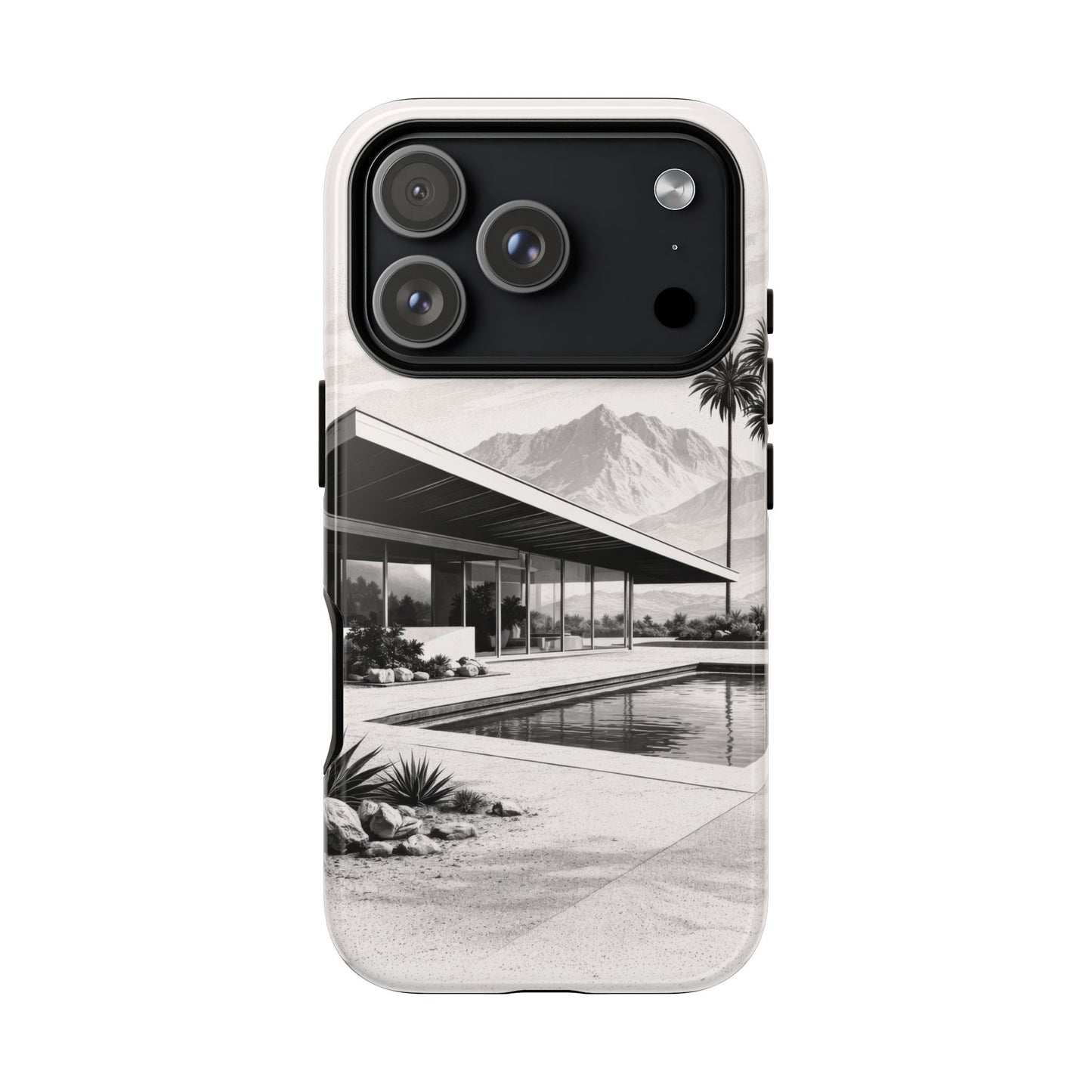 Mid-Century Palm Springs Phone Case – Retro Modern Desert House Design