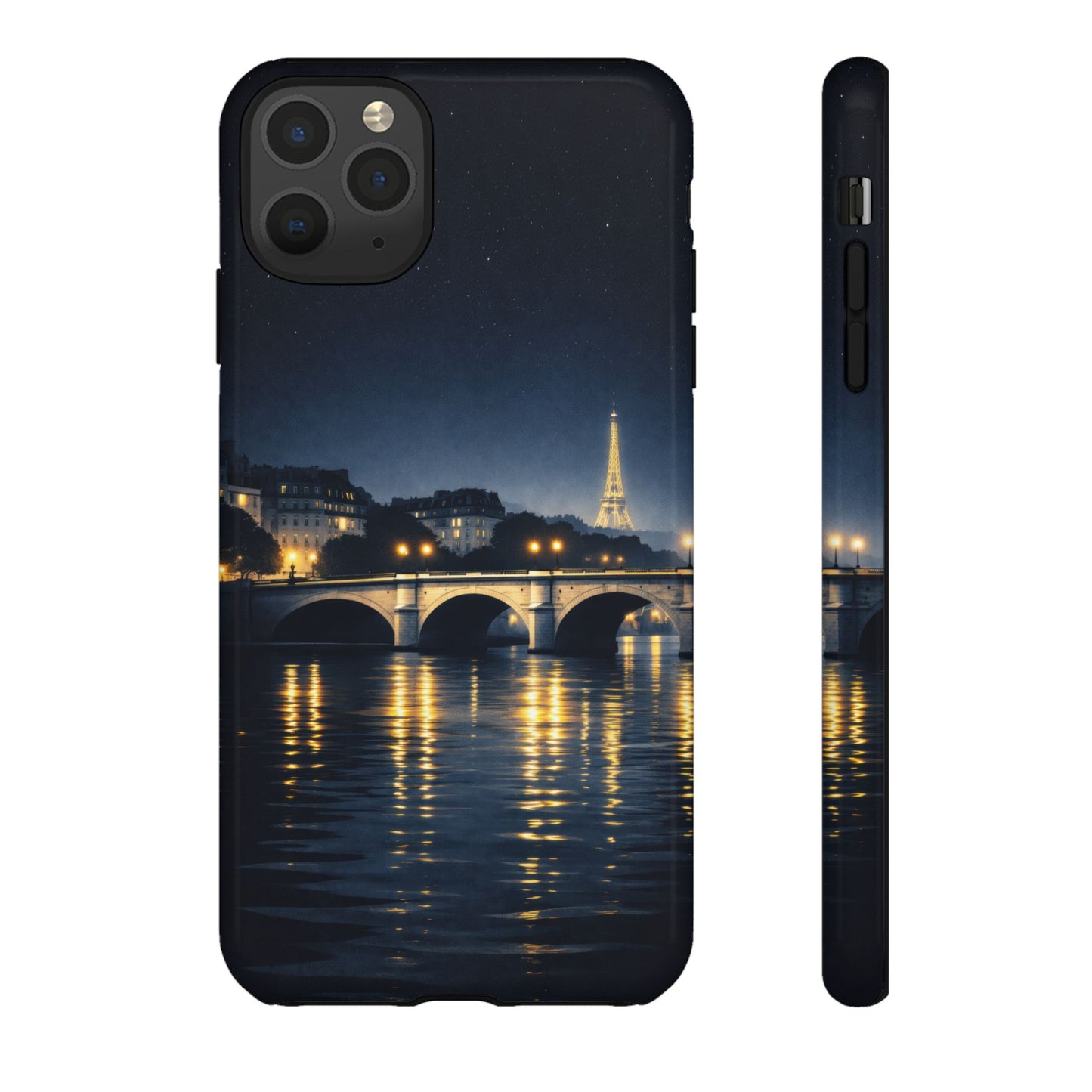 Paris Night Skyline Tough Phone Case — Eiffel Tower Reflections
