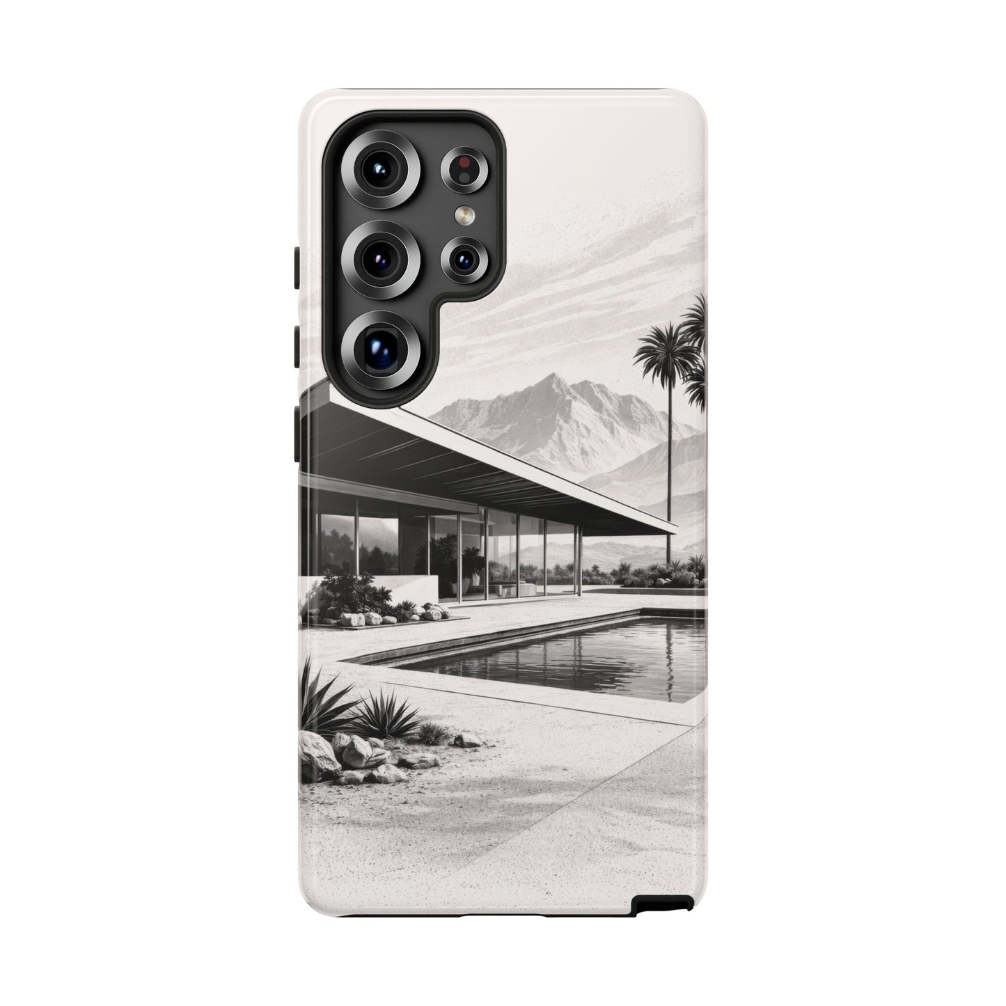 Mid-Century Palm Springs Phone Case – Retro Modern Desert House Design