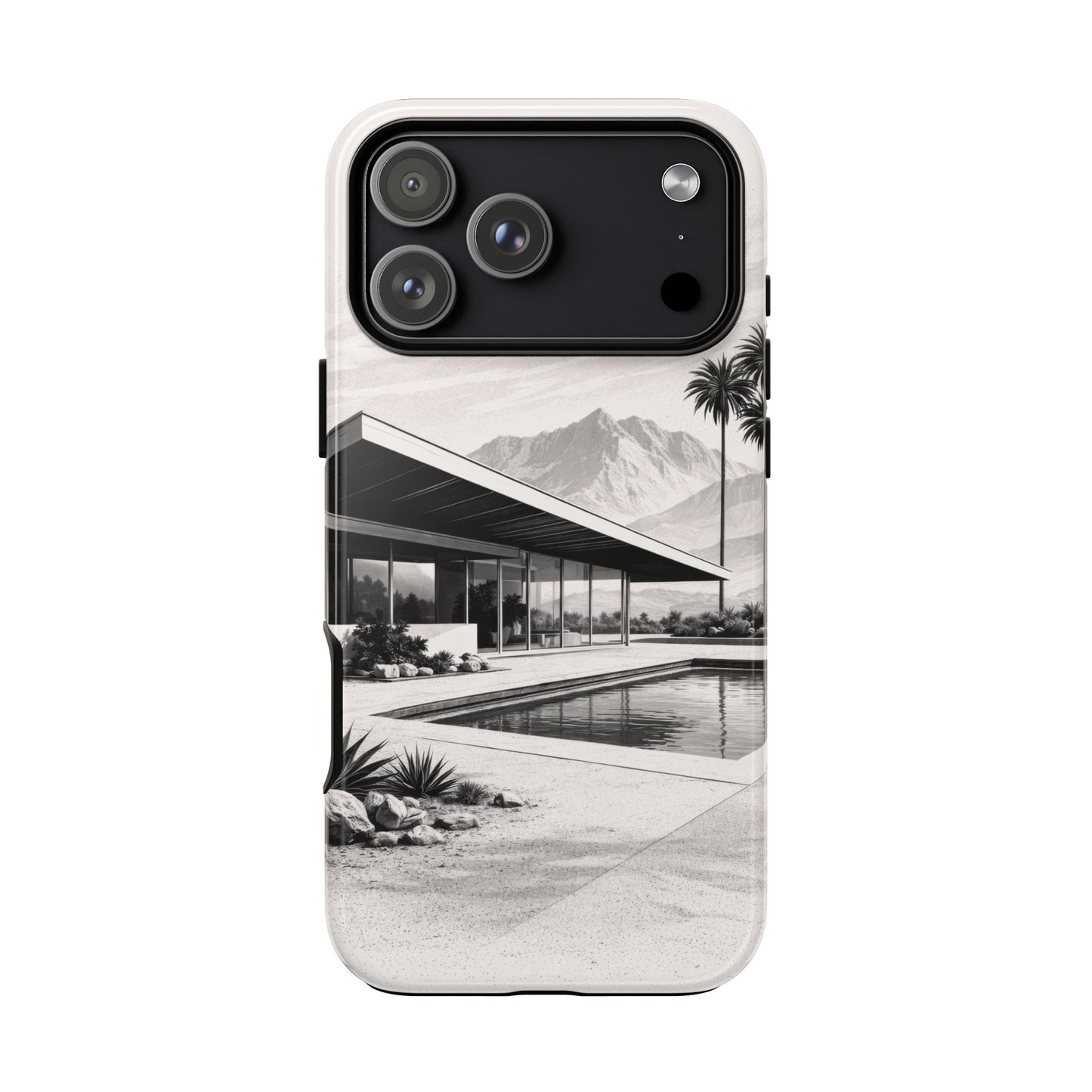 Mid-Century Palm Springs Phone Case – Retro Modern Desert House Design