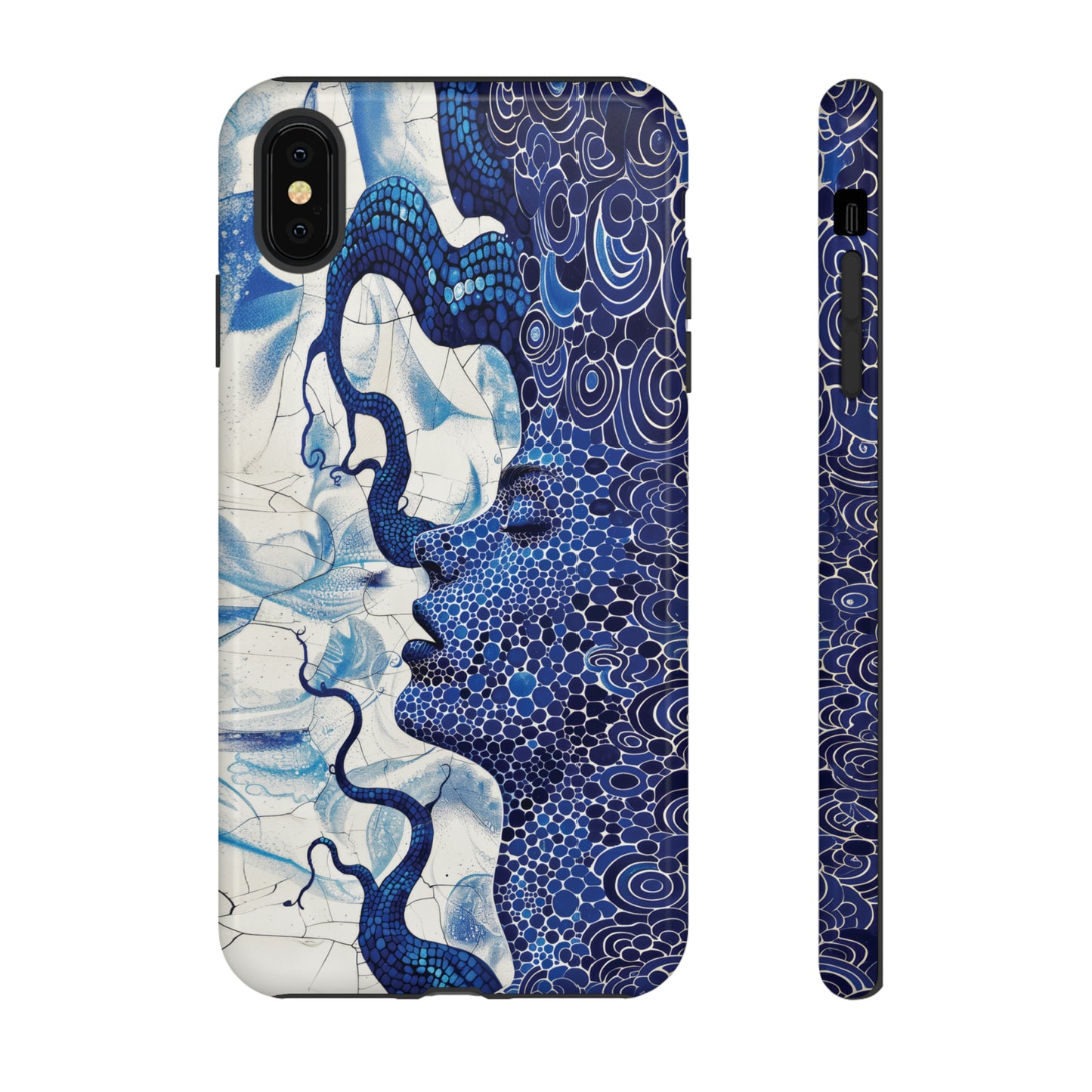 Phone Case, blue woman Artistic design, Tough Case, Colorful whimsical fantasy design, iPhone 15, 14, 13, 12, 11, Samsung, Pixel