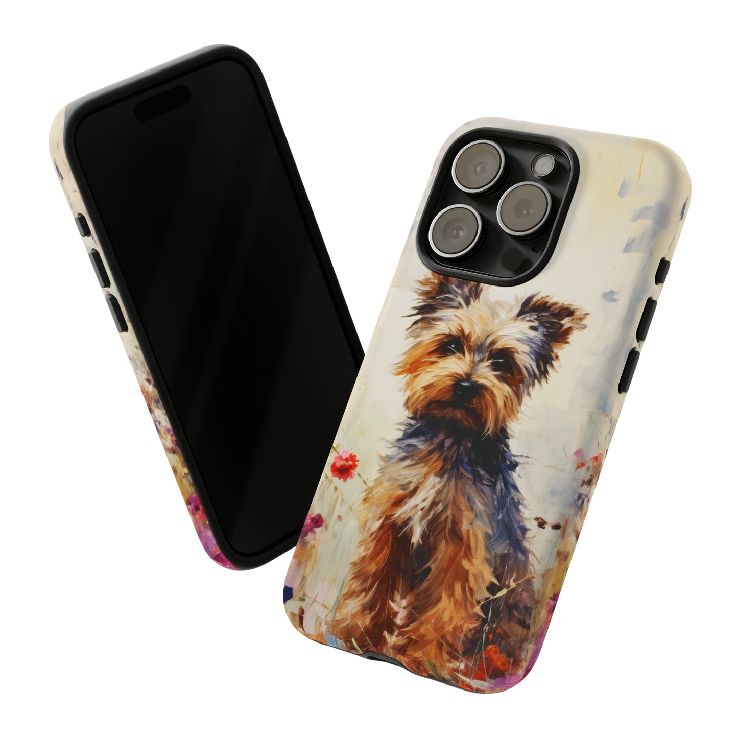 Yorkie in flowers Tough Cases