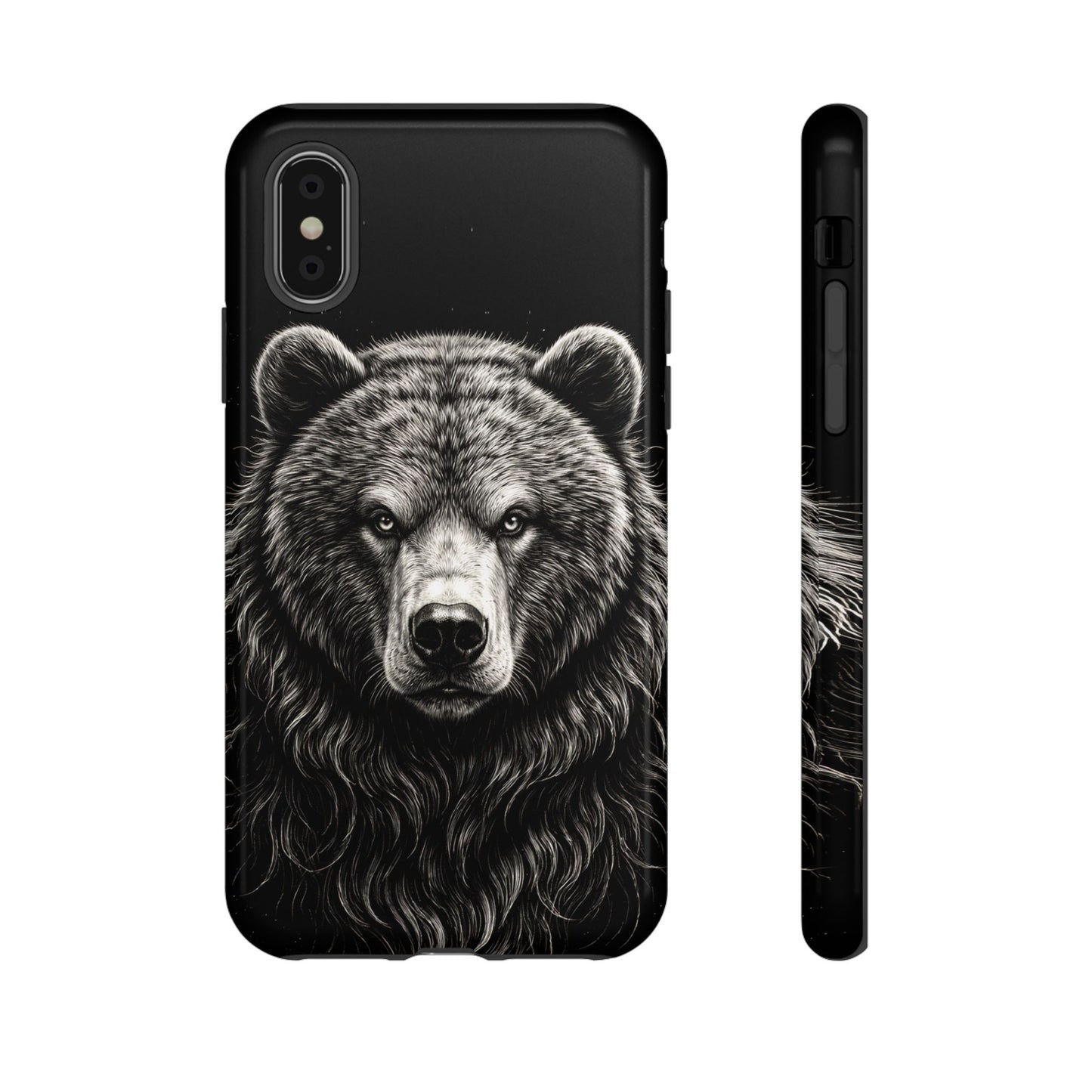 Sketch of a Bear Face Tough Phone Case – Rugged Wild Bear Phone Cover