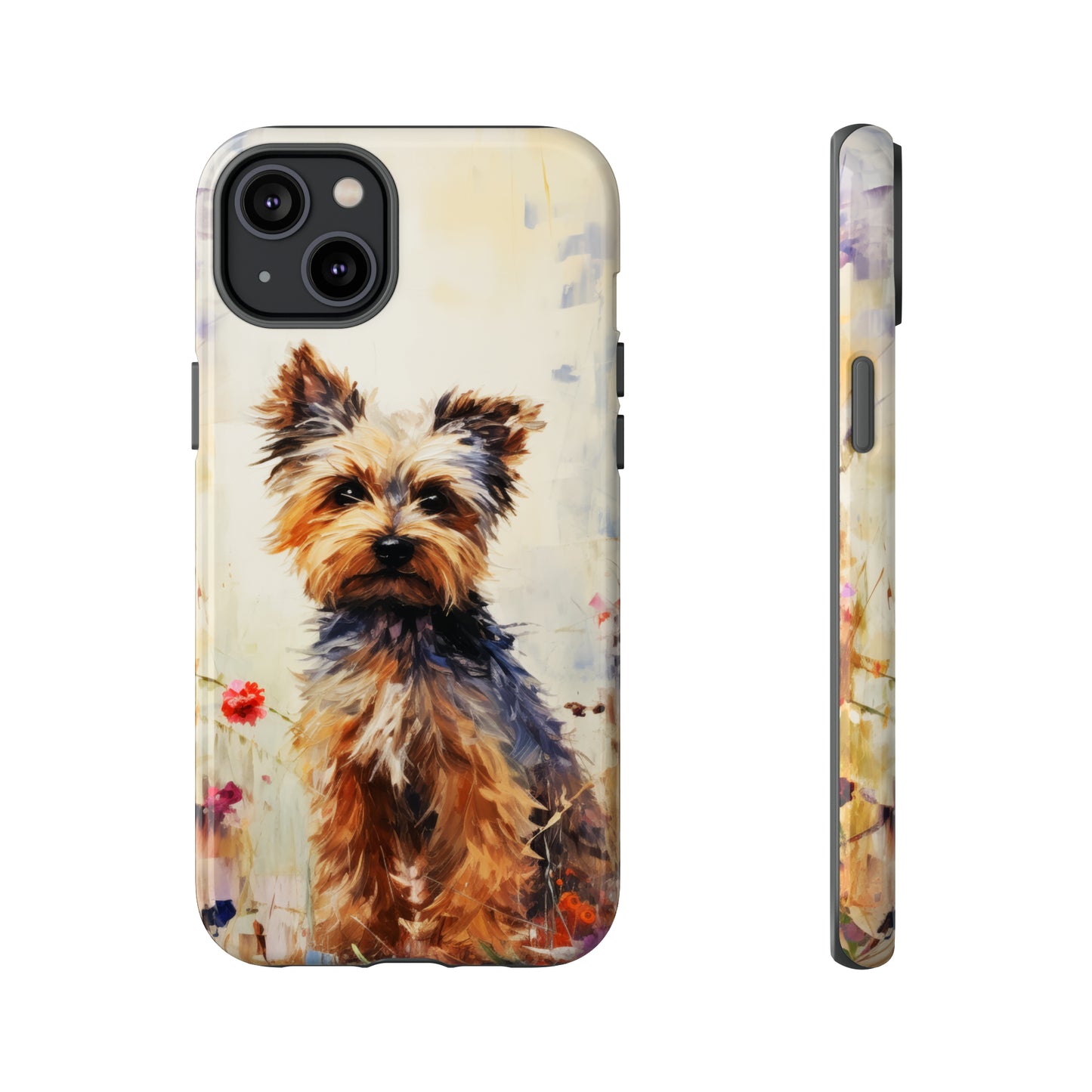 Yorkie in flowers Tough Cases
