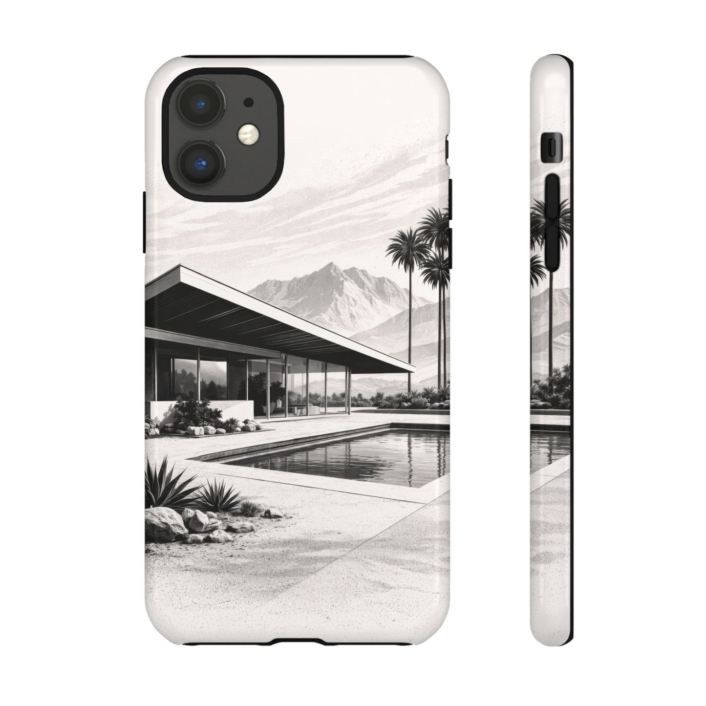 Mid-Century Palm Springs Phone Case – Retro Modern Desert House Design