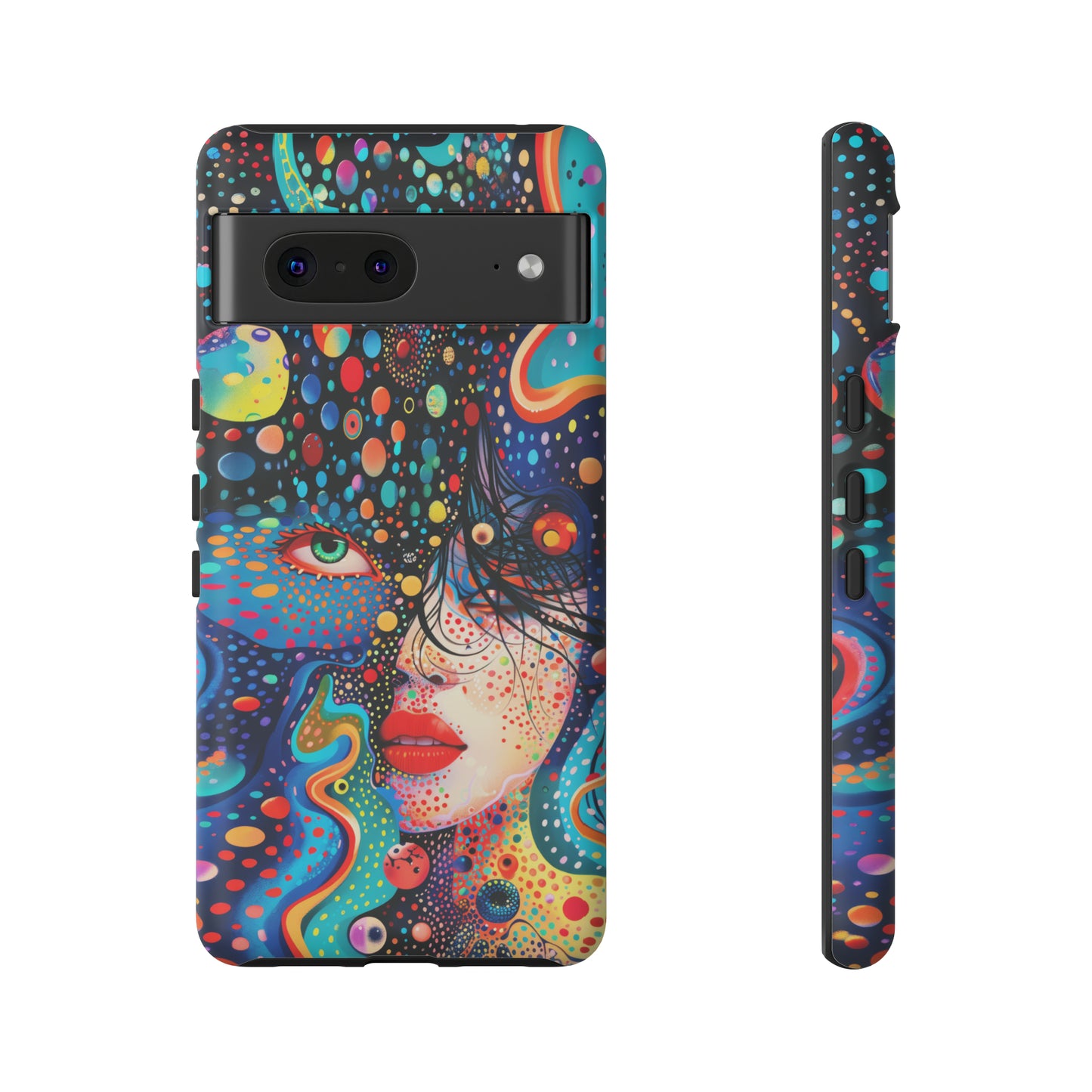 Phone Case, dream in color, Artistic design, Tough Case, Colorful whimsical flower design, iPhone 15, 14, 13, 12, 11, Samsung, Pixel