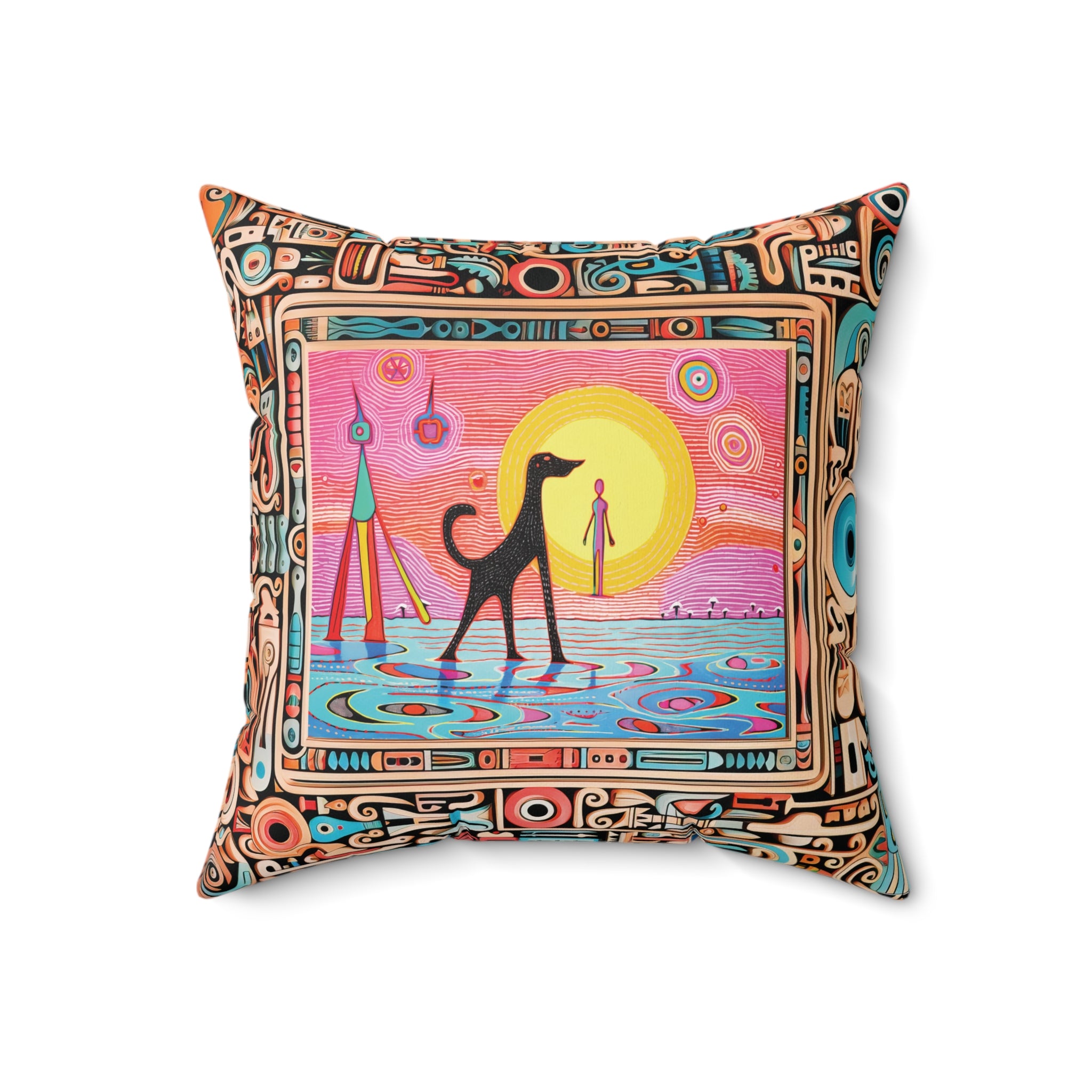 Sunset Beach Square Pillow