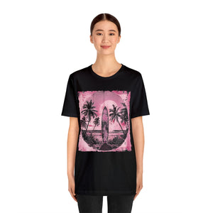 Pink vintage surfboard Unisex Jersey Short Sleeve Tee
