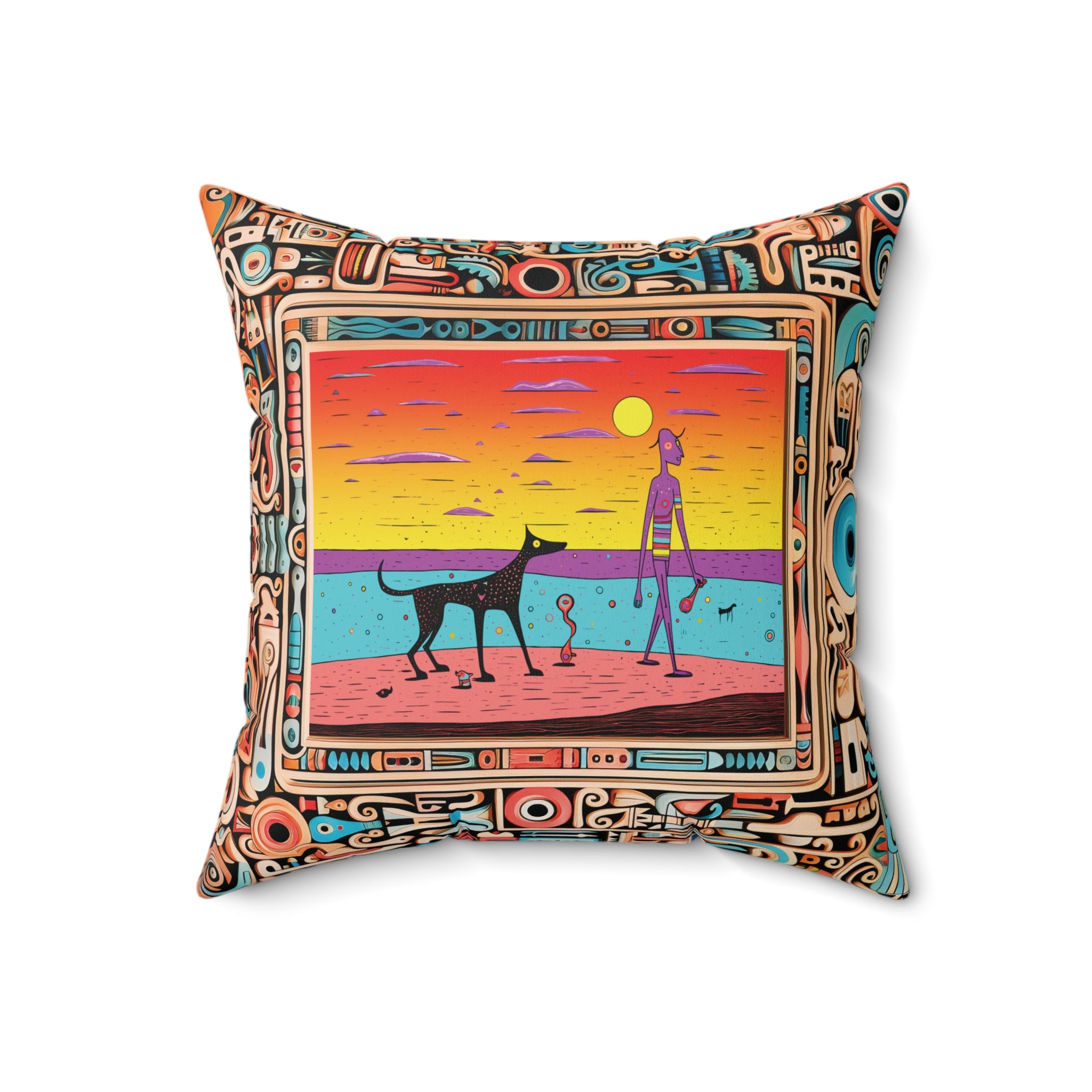 Magic Hour on the beach Square Pillow