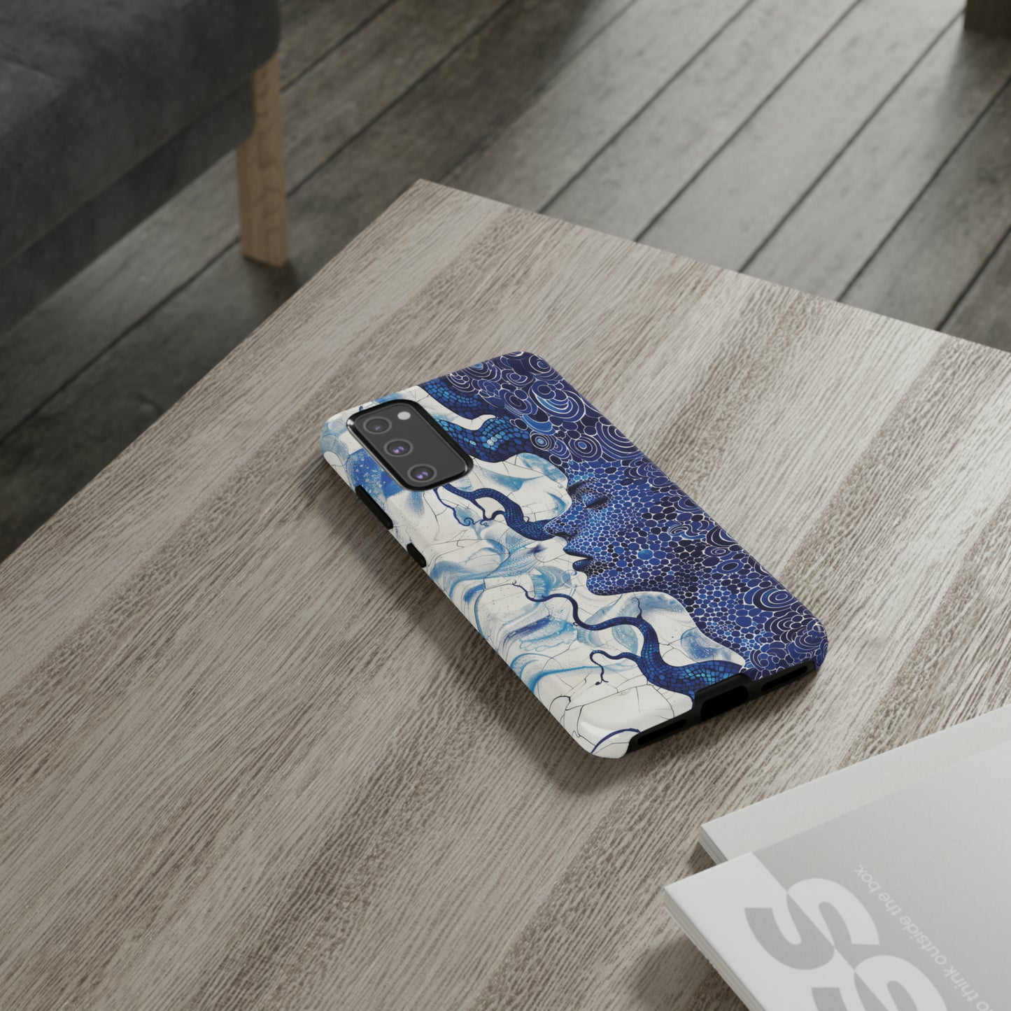 Phone Case, blue woman Artistic design, Tough Case, Colorful whimsical fantasy design, iPhone 15, 14, 13, 12, 11, Samsung, Pixel