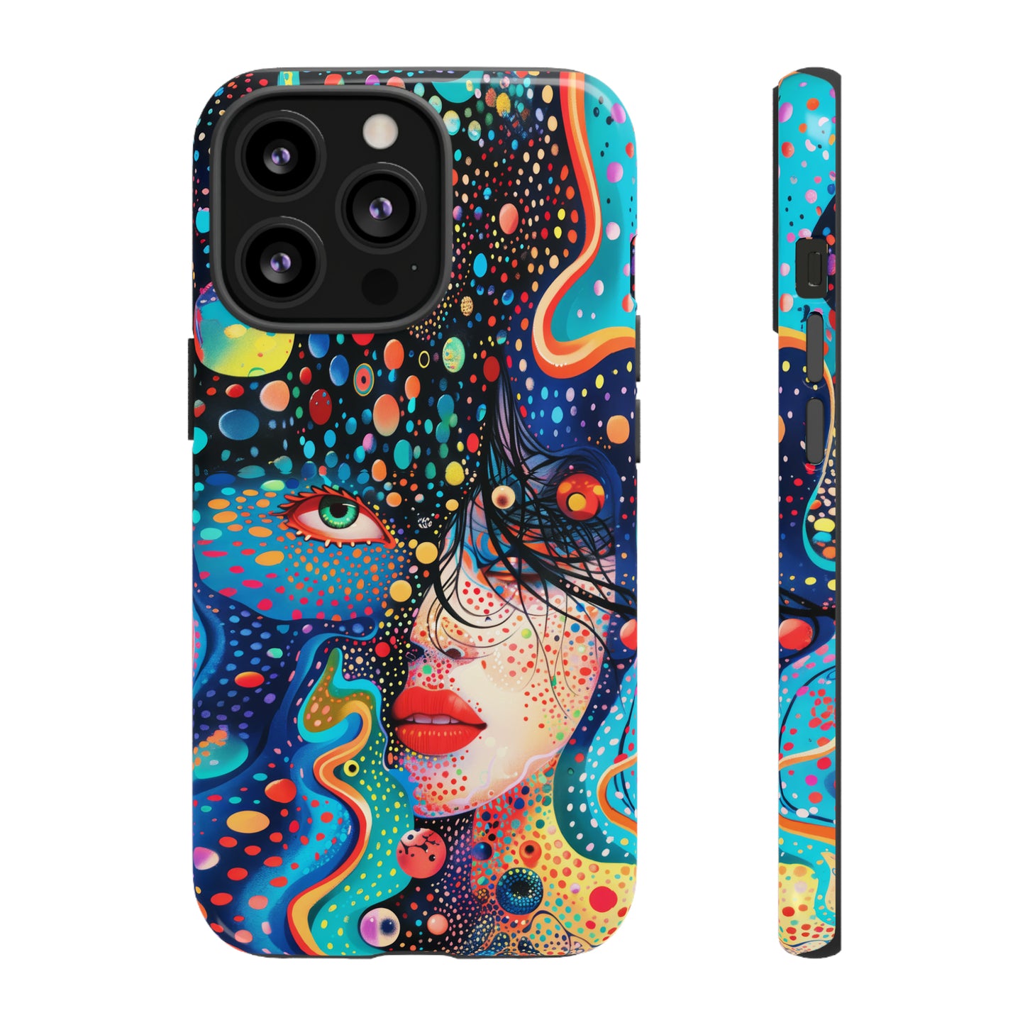 Phone Case, dream in color, Artistic design, Tough Case, Colorful whimsical flower design, iPhone 15, 14, 13, 12, 11, Samsung, Pixel