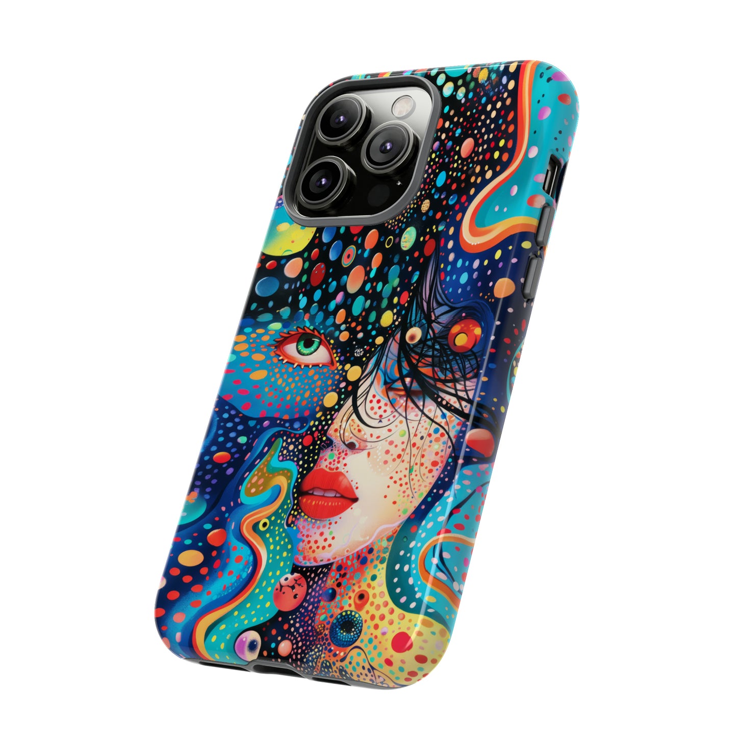 Phone Case, dream in color, Artistic design, Tough Case, Colorful whimsical flower design, iPhone 15, 14, 13, 12, 11, Samsung, Pixel