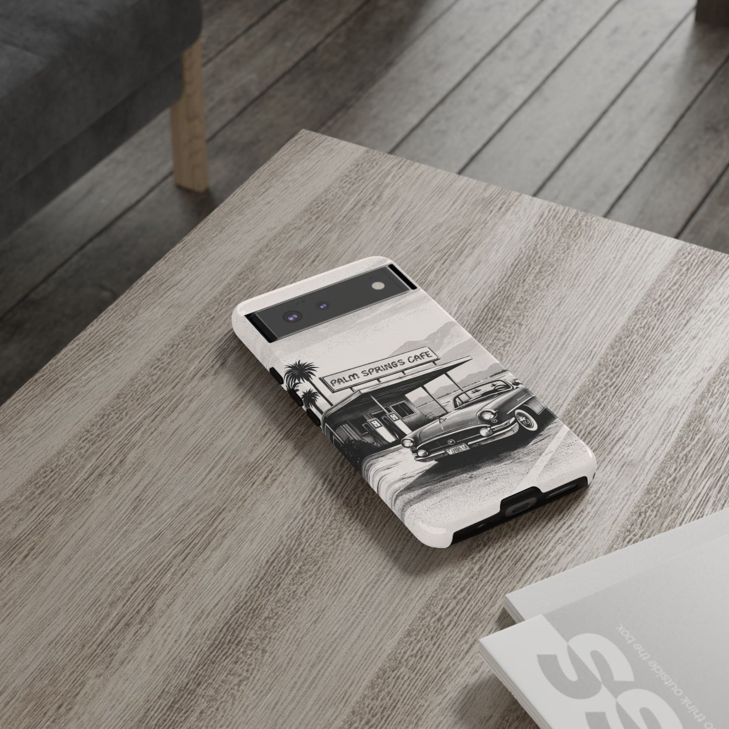 Vintage Palm Springs Cafe Phone Case – Retro Convertible Roadtrip Design