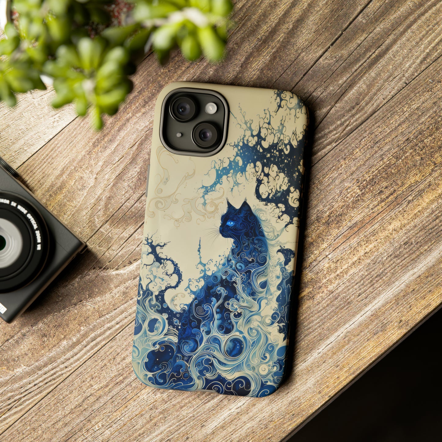 Black cat in smokeTough Cases