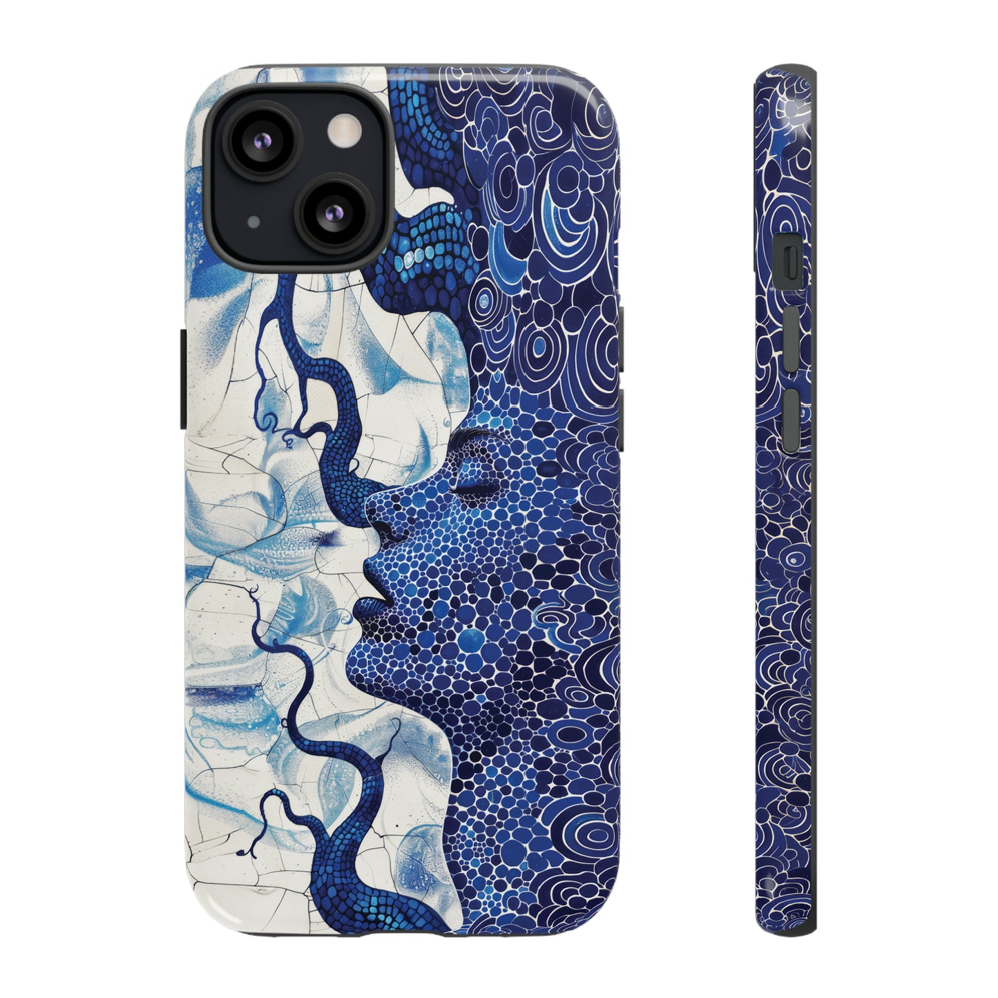 Phone Case, blue woman Artistic design, Tough Case, Colorful whimsical fantasy design, iPhone 15, 14, 13, 12, 11, Samsung, Pixel