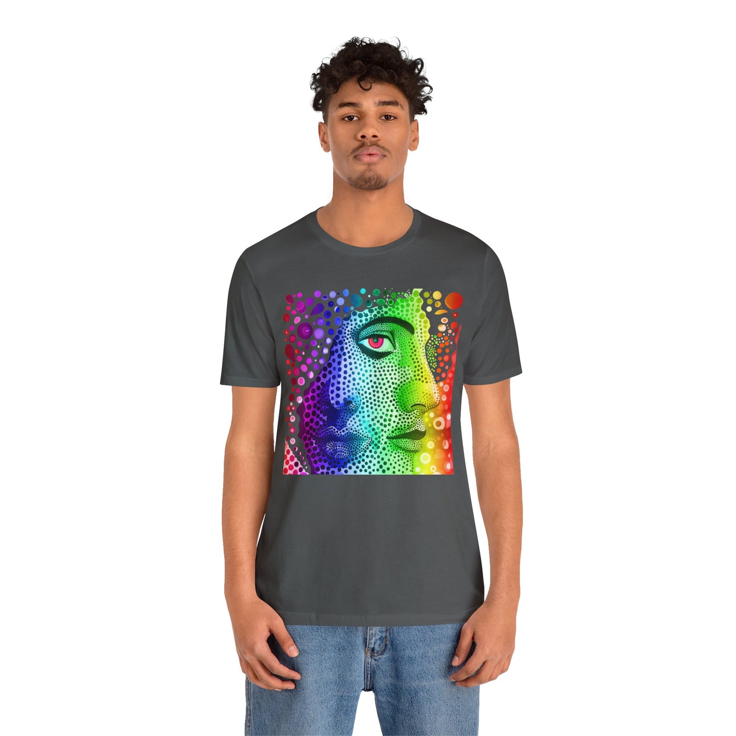 Two faced rainbow Unisex Jersey Short Sleeve Tee