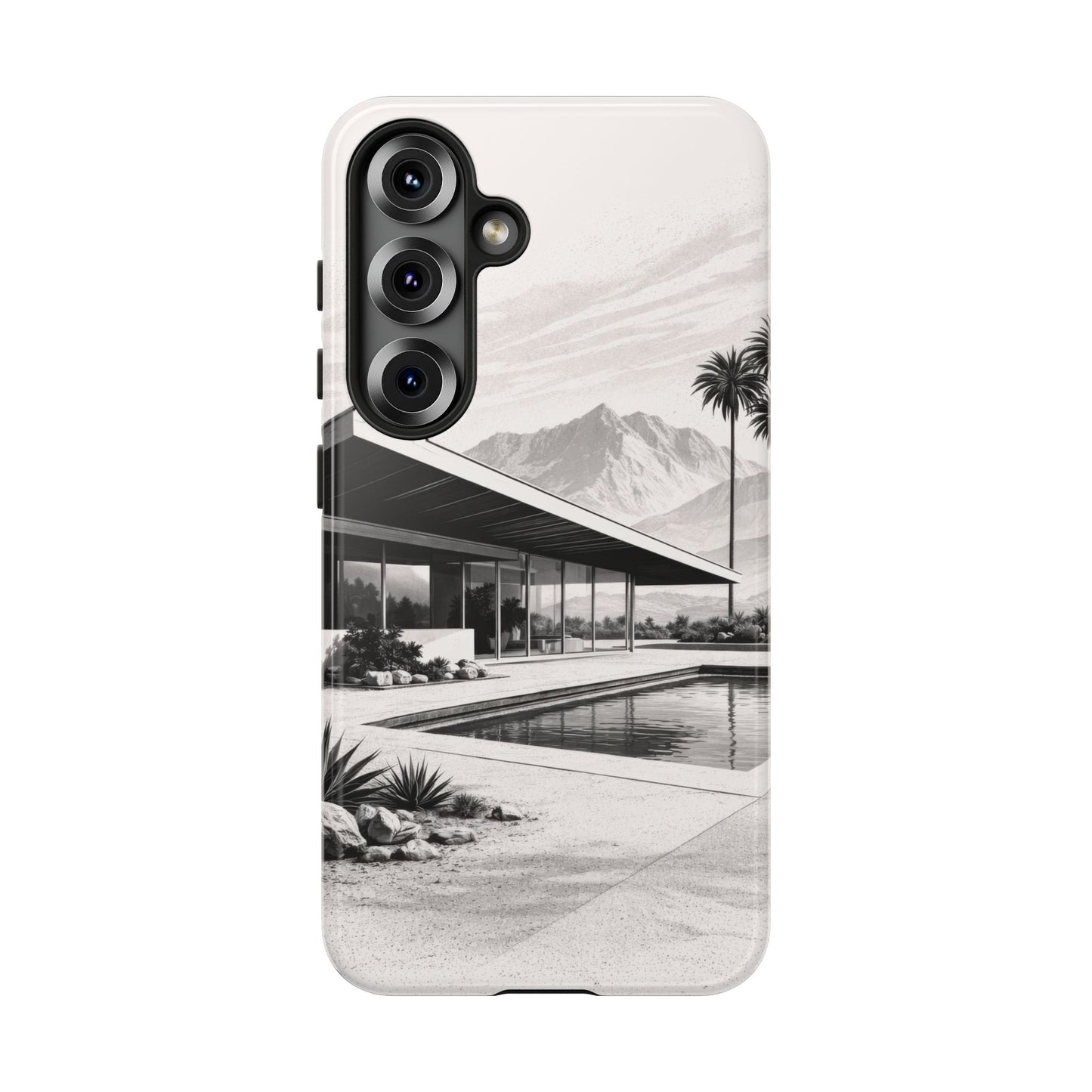 Mid-Century Palm Springs Phone Case – Retro Modern Desert House Design