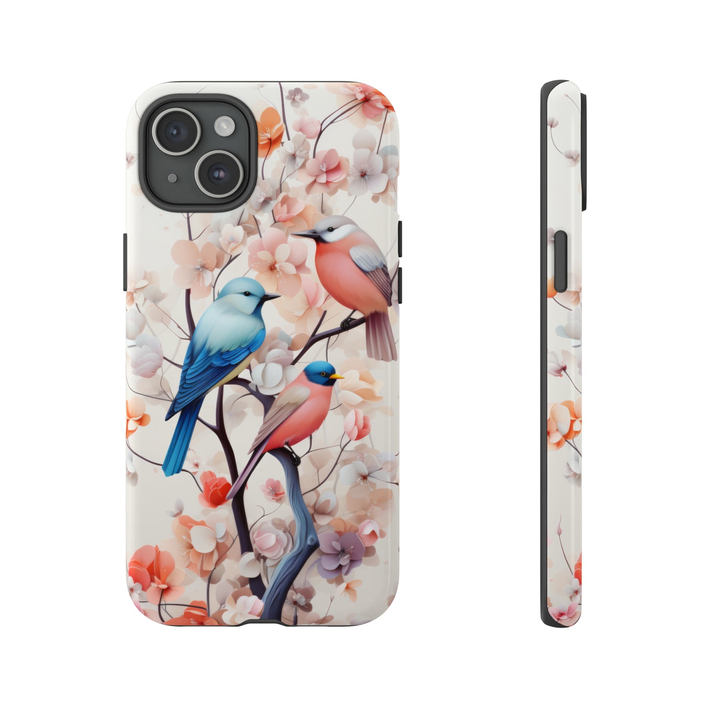 Three birds on a branch water color Tough Cases