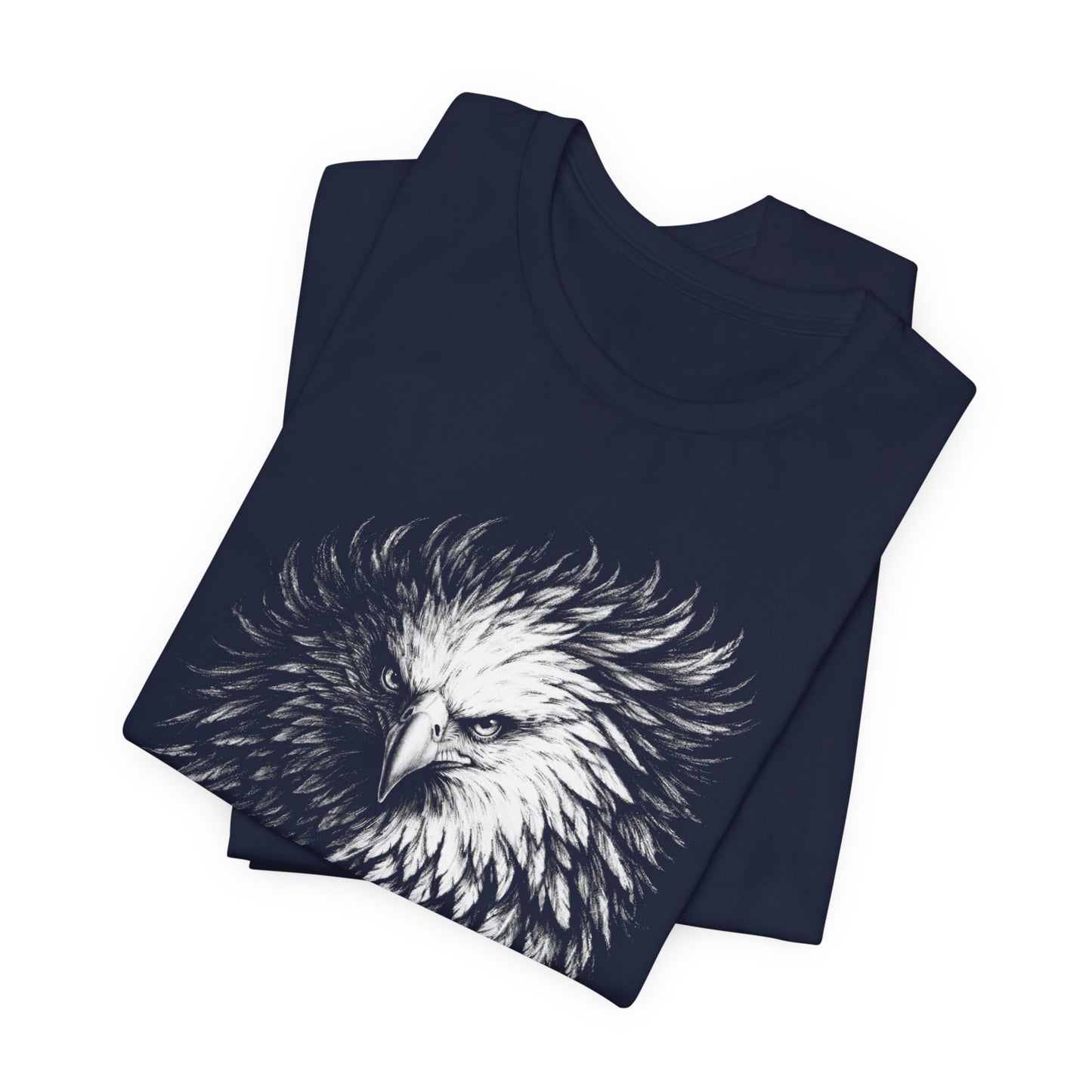 Eagle Head Feather Art T-Shirt in a chalk style, Majestic Eagle Illustration Tee