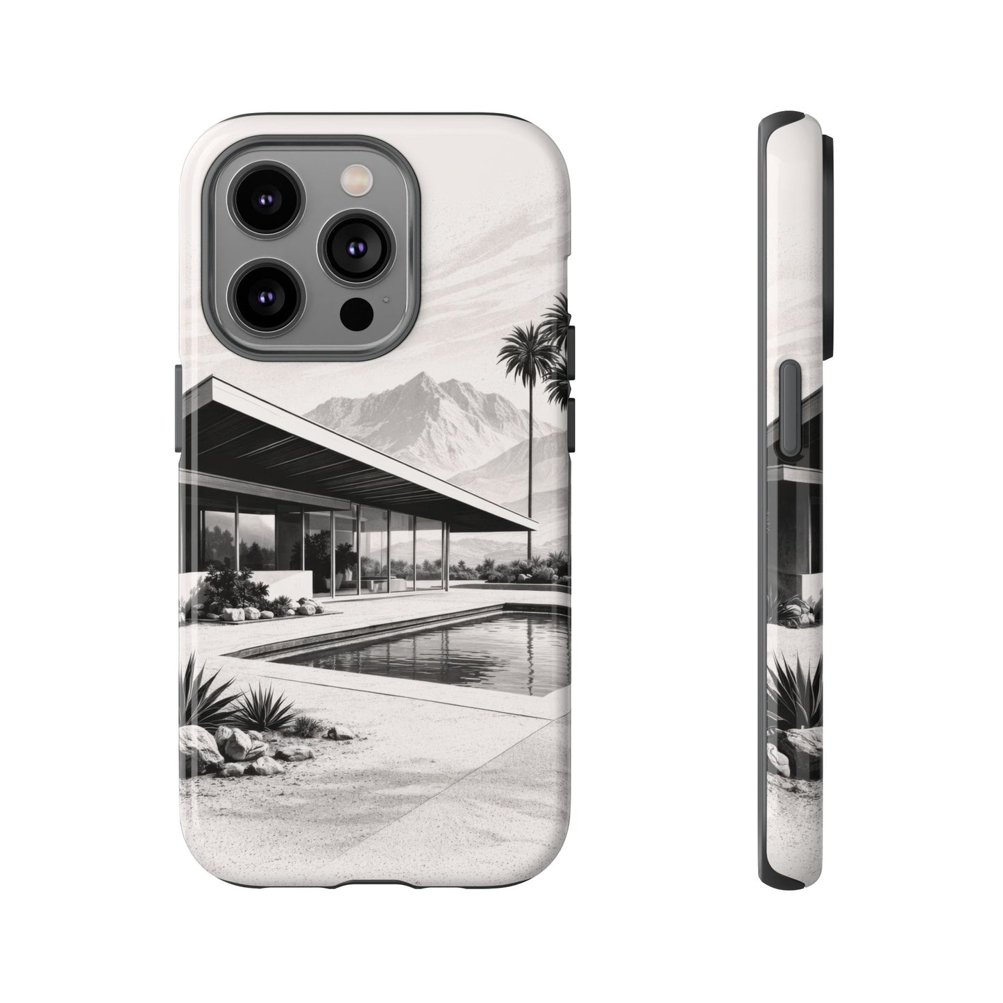 Mid-Century Palm Springs Phone Case – Retro Modern Desert House Design