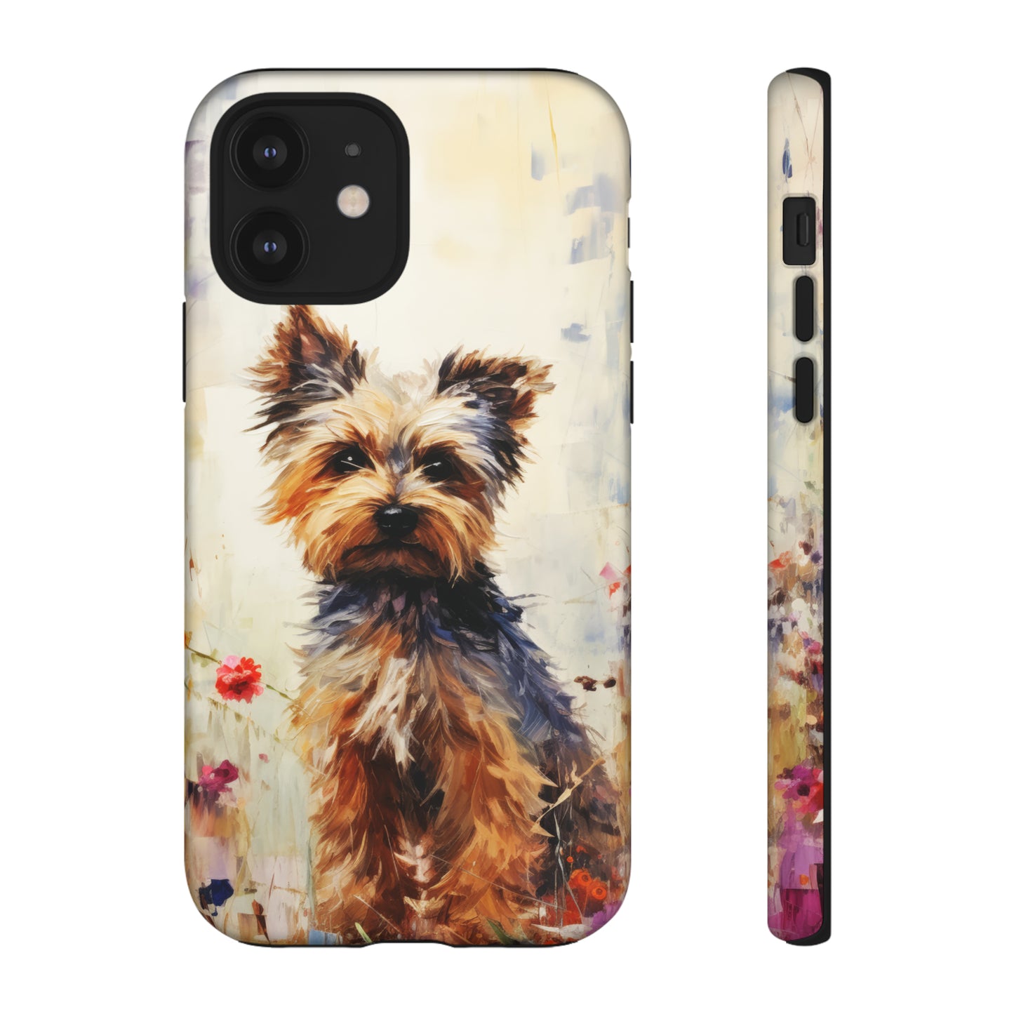 Yorkie in flowers Tough Cases