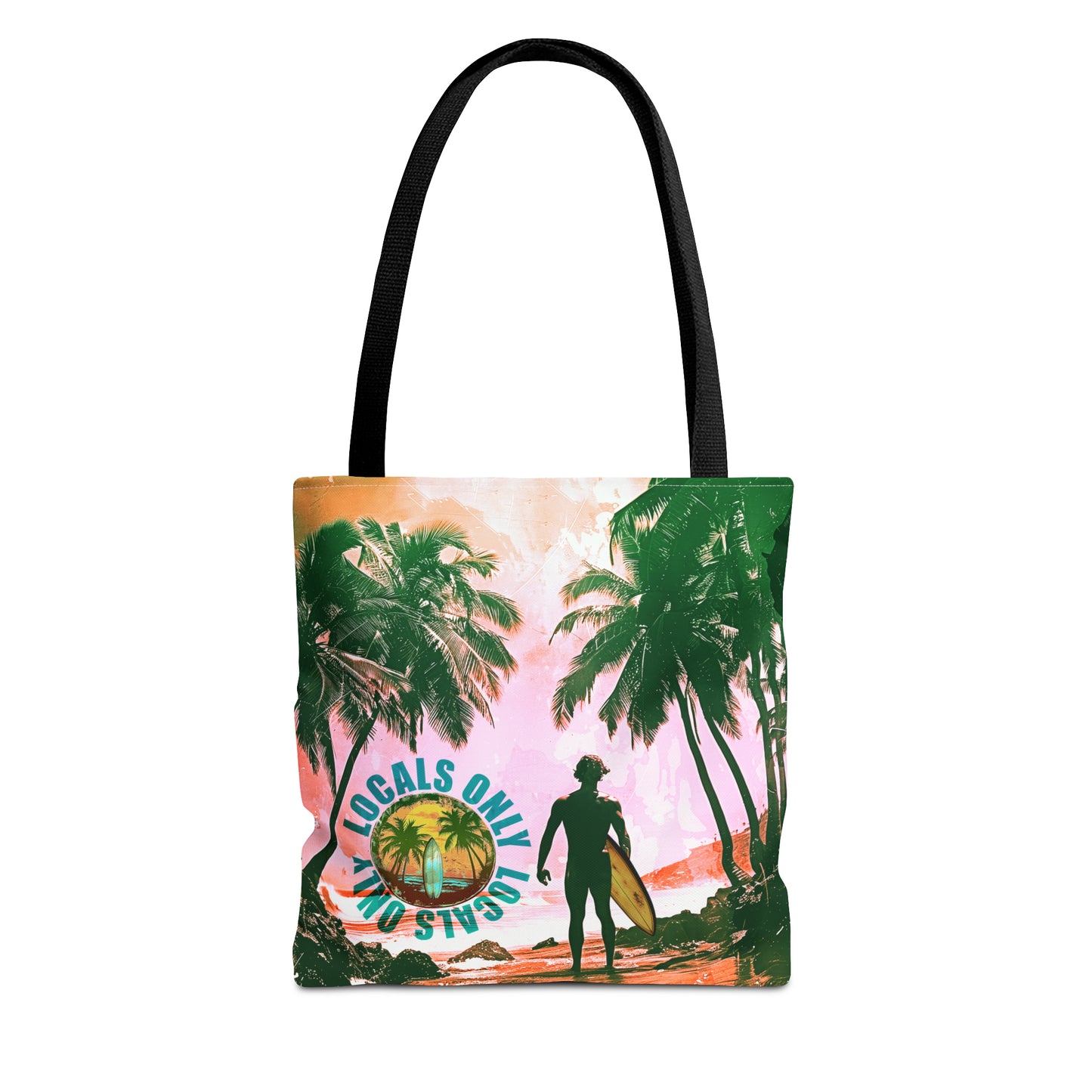 Locals only beach scene Tote Bag (AOP)