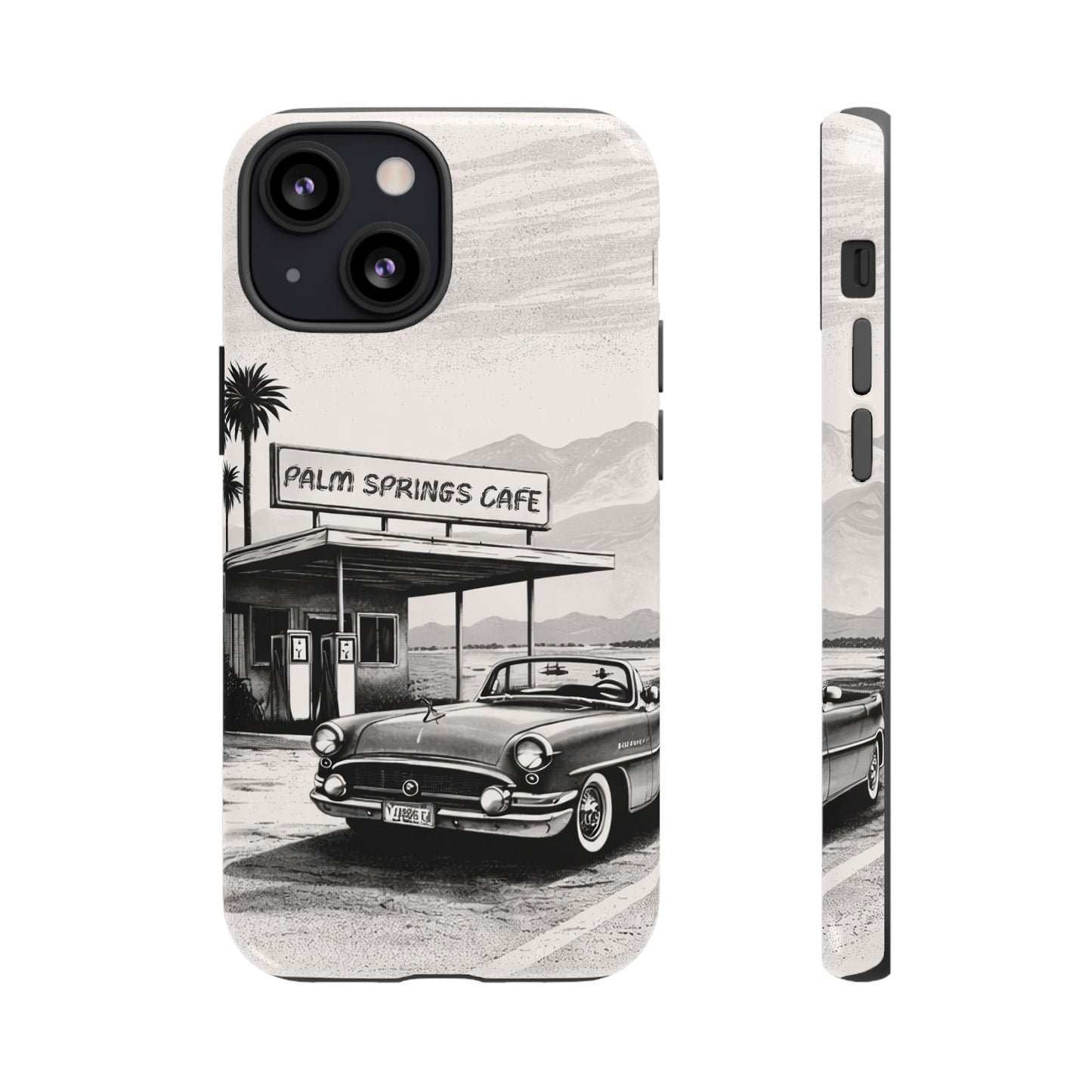 Vintage Palm Springs Cafe Phone Case – Retro Convertible Roadtrip Design