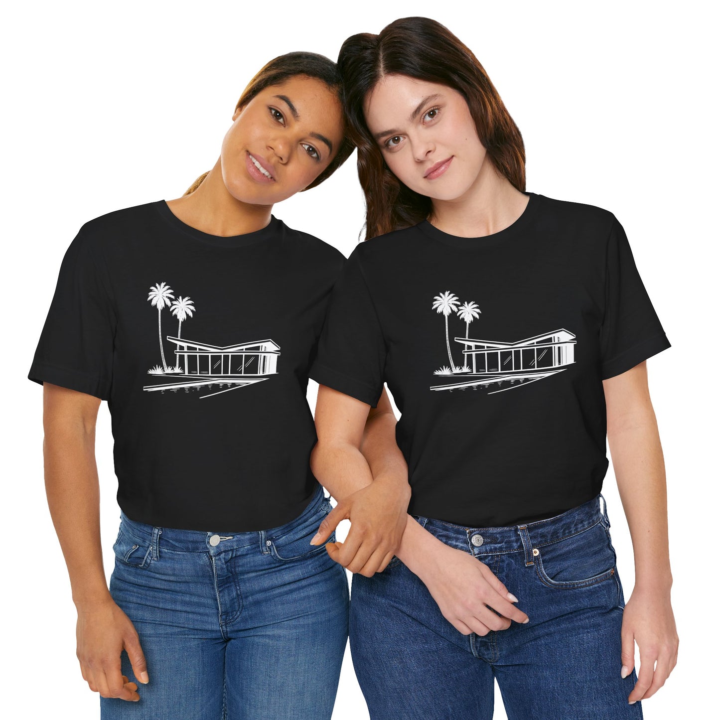 Mid-Century Modern House Tee Mid Century Icons series— Palm Tree Architectural Graphic Shirt, Mid Century modern, Palm Springs