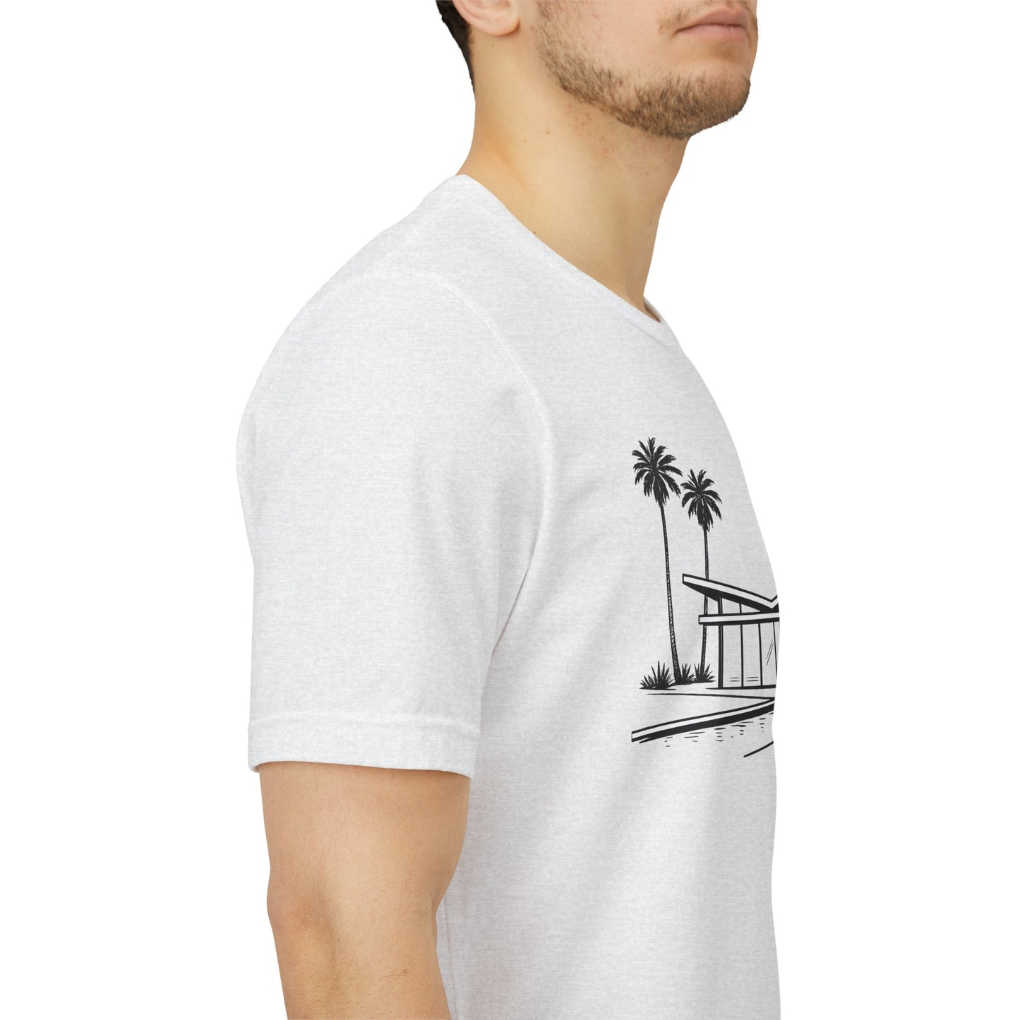 Mid-Century Modern House Tee Mid Century Icons series— Palm Tree Architectural Graphic Shirt, Mid Century modern, Palm Springs