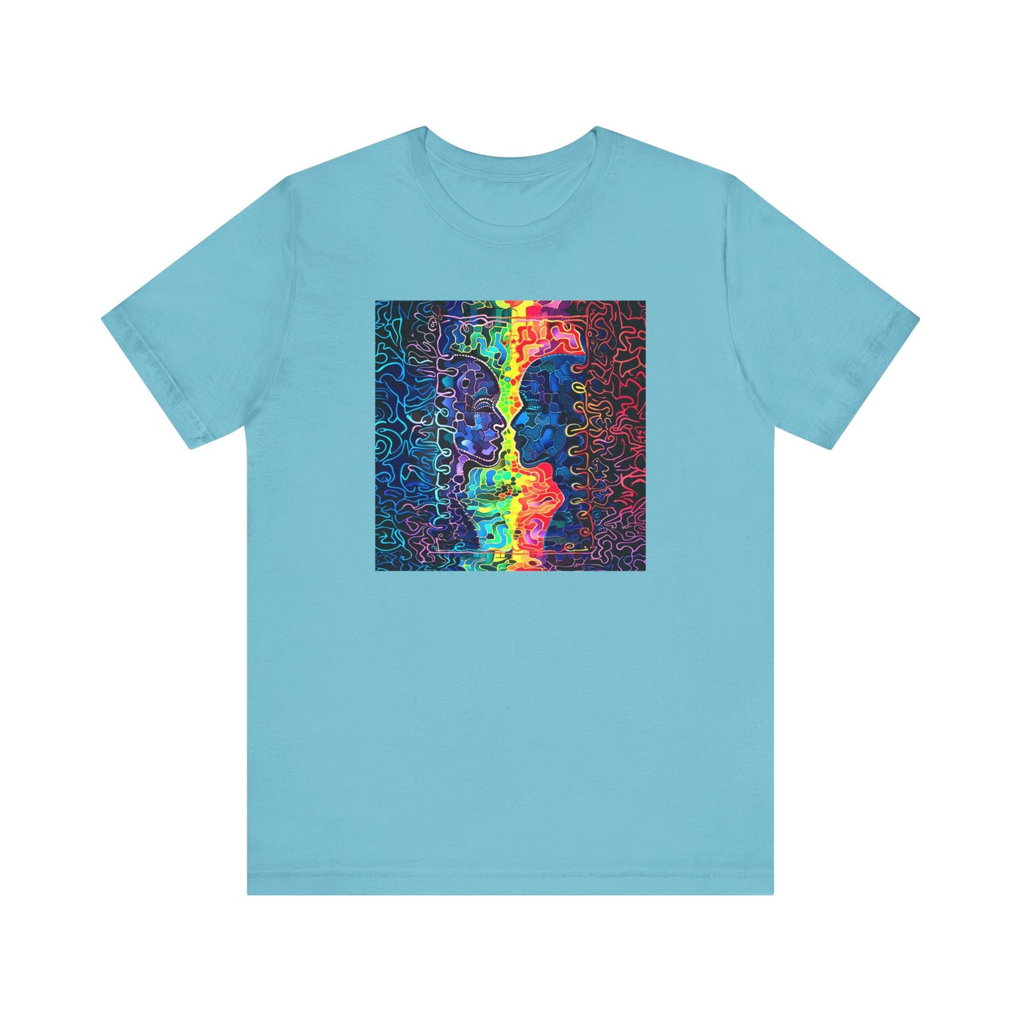 Rainbow puzzel man Unisex Jersey Short Sleeve Tee