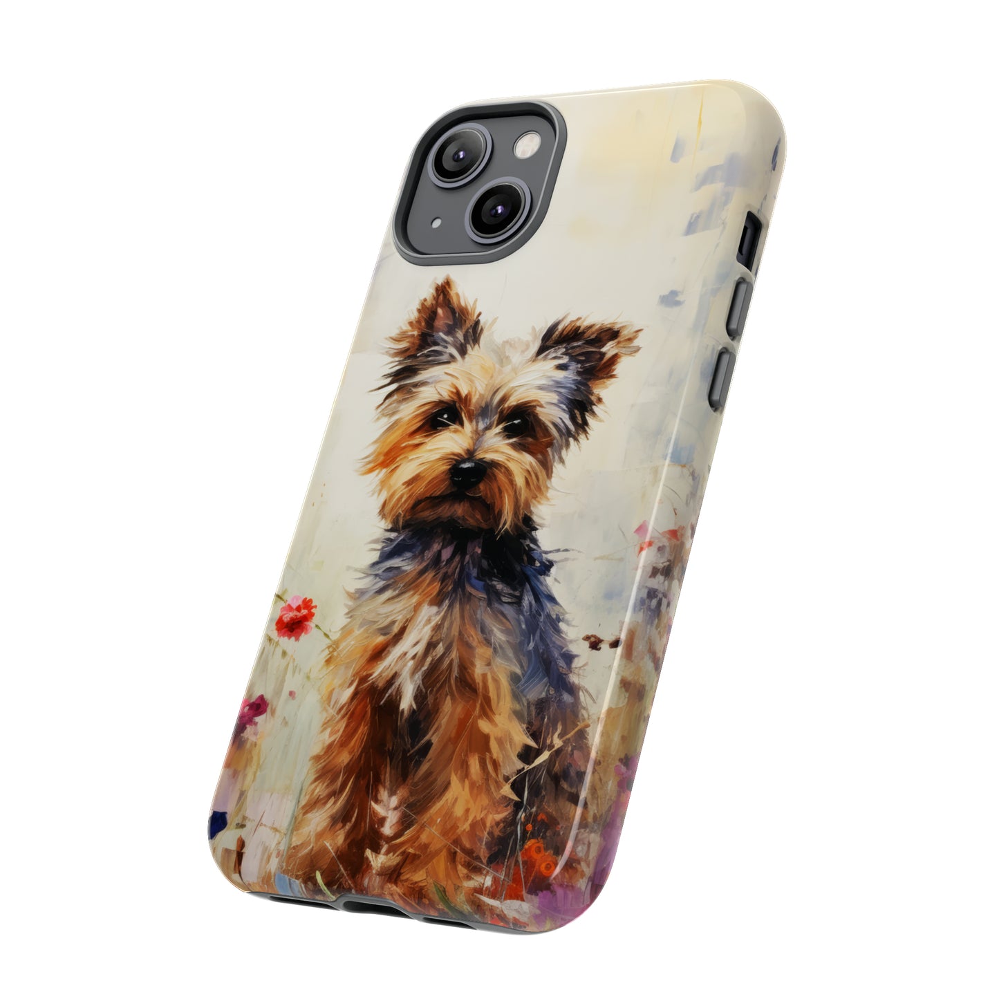 Yorkie in flowers Tough Cases