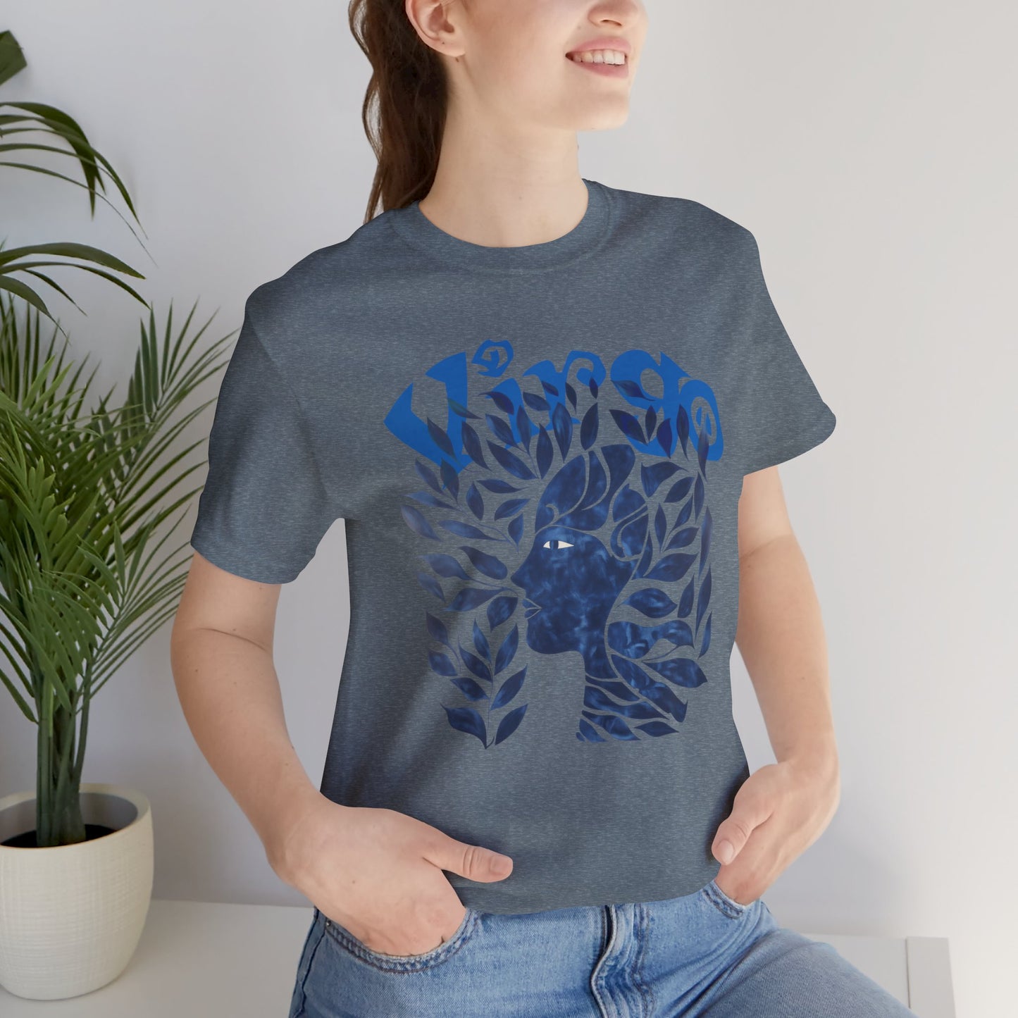 Virgo blue graphic Unisex Jersey Short Sleeve Tee