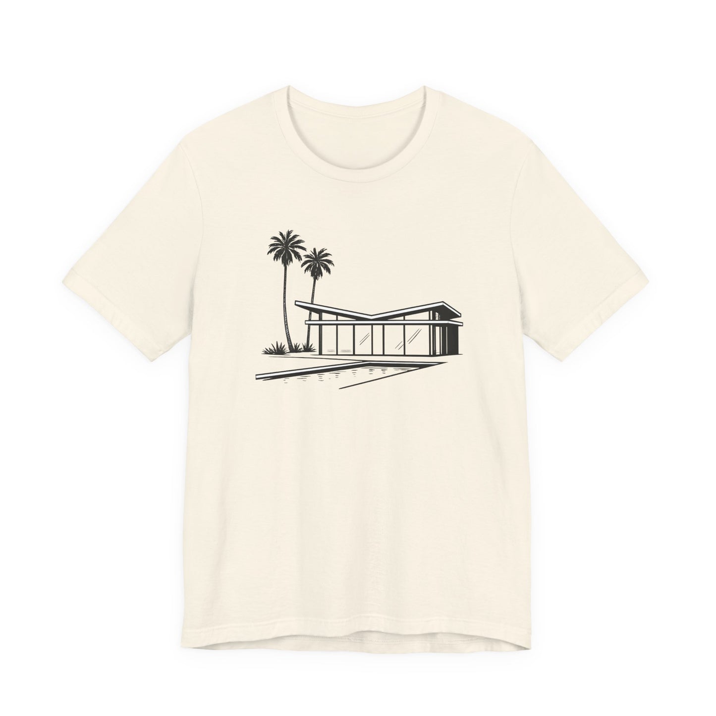 Mid-Century Modern House Tee Mid Century Icons series— Palm Tree Architectural Graphic Shirt, Mid Century modern, Palm Springs