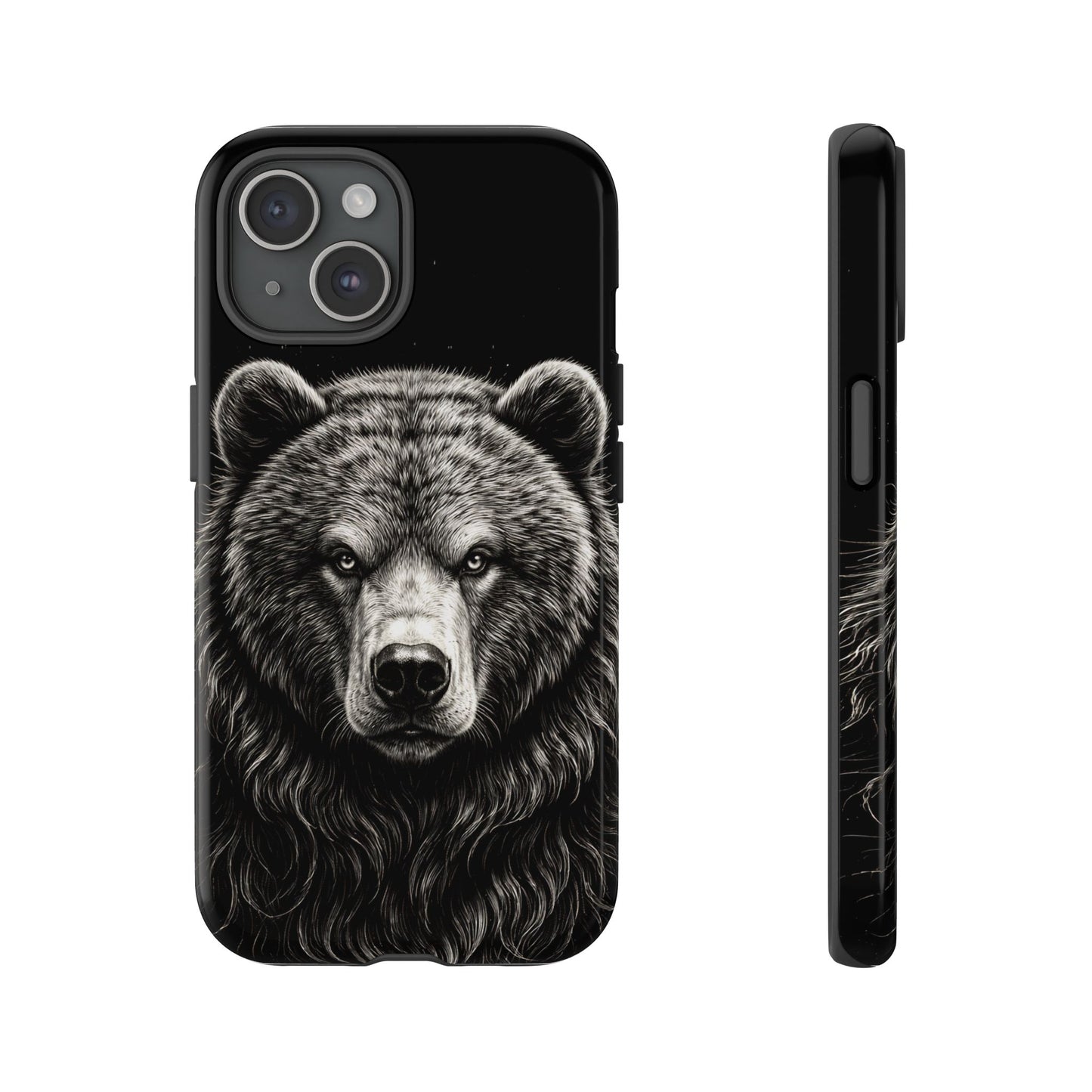 Sketch of a Bear Face Tough Phone Case – Rugged Wild Bear Phone Cover