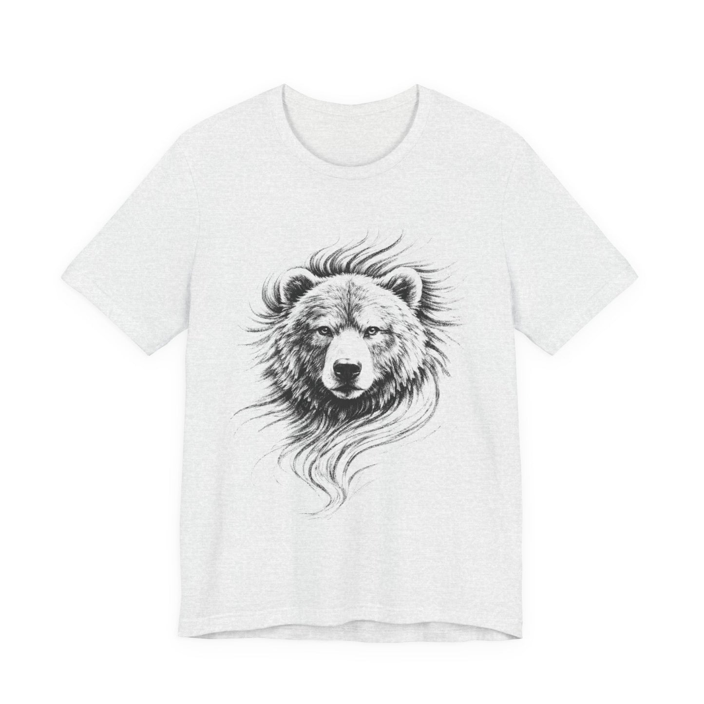 Bear Head Illustration T-Shirt | Hand-Drawn Wildlife Sketch